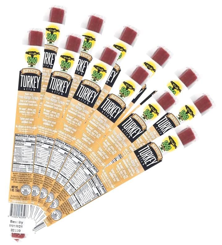 Premium Free-Range Turkey Jerky Snacks - No Sugar Added, Low Carb, Keto & Paleo Friendly - Gluten-Free Protein Snack for Hiking, Camping & Outdoor Adventures - Sourced from 3rd Generation Family Farm (72 Count)