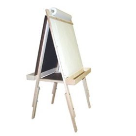Beka Adjustable Double-Sided Easel with Magnetic & Chalkboard Surfaces - Wooden Art Easel with Paper Holder & Storage Trays - Perfect for Kids Art Class, Home Schooling & Creative Play