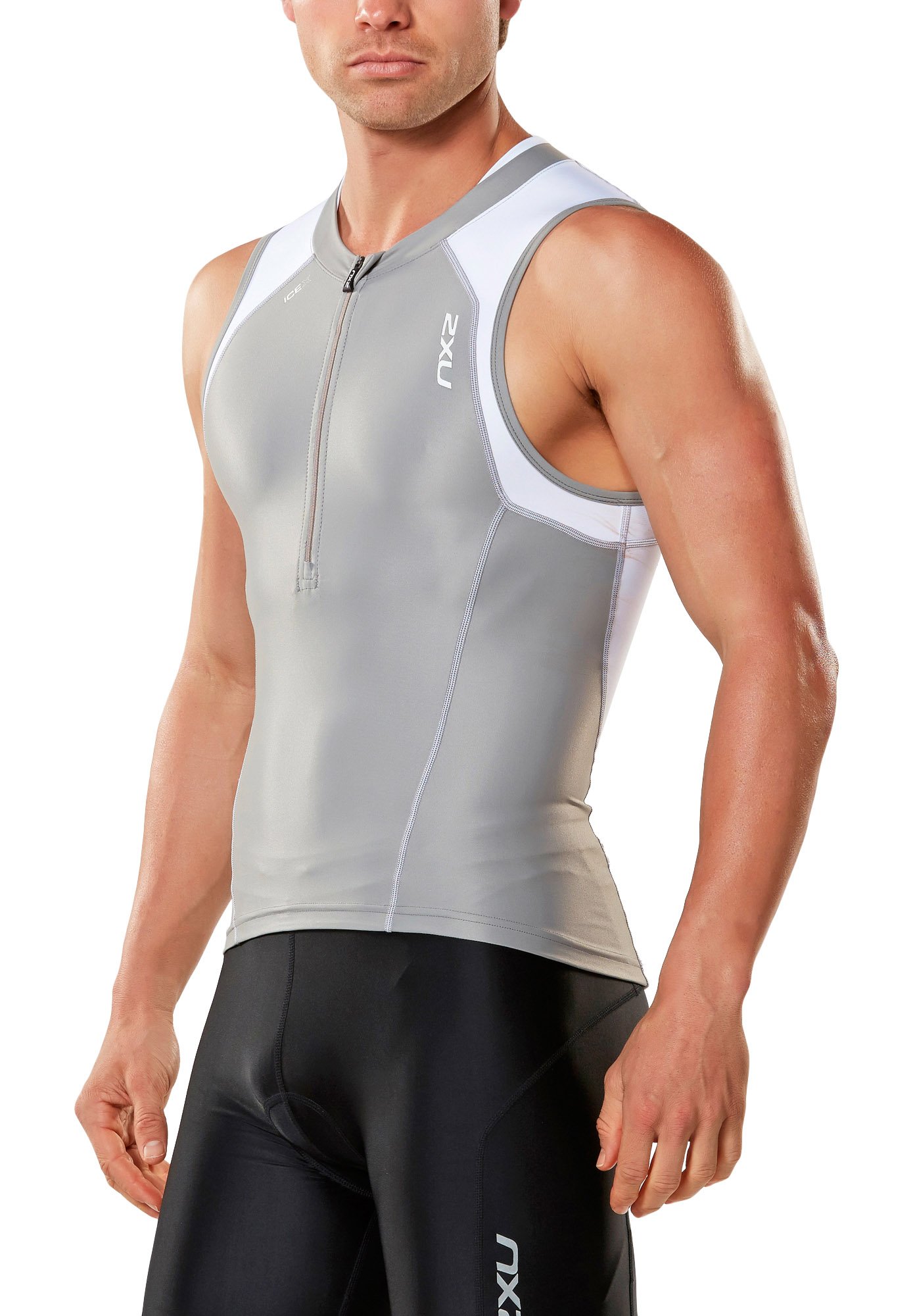 2XU Men's Compression Tri Singlet - High-Performance Triathlon Top for Cycling, Running & Workouts - Moisture-Wicking & Breathable Athletic Shirt