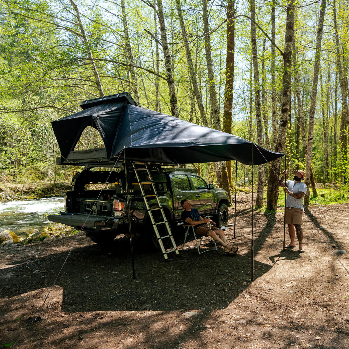 iKamper Skycamp 3.0 Mini/DLX Mini Roof Top Tent - Lightweight Hard Shell Rooftop Awning for Camping & Overlanding Adventures