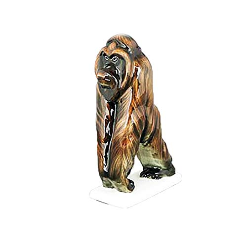 Royal Lomonosov Porcelain Brown Orangutan Figurine - 8 Inch Handcrafted Animal Statue for Home Decor, Gift & Collectible | Perfect for Living Room, Office & Shelf Display