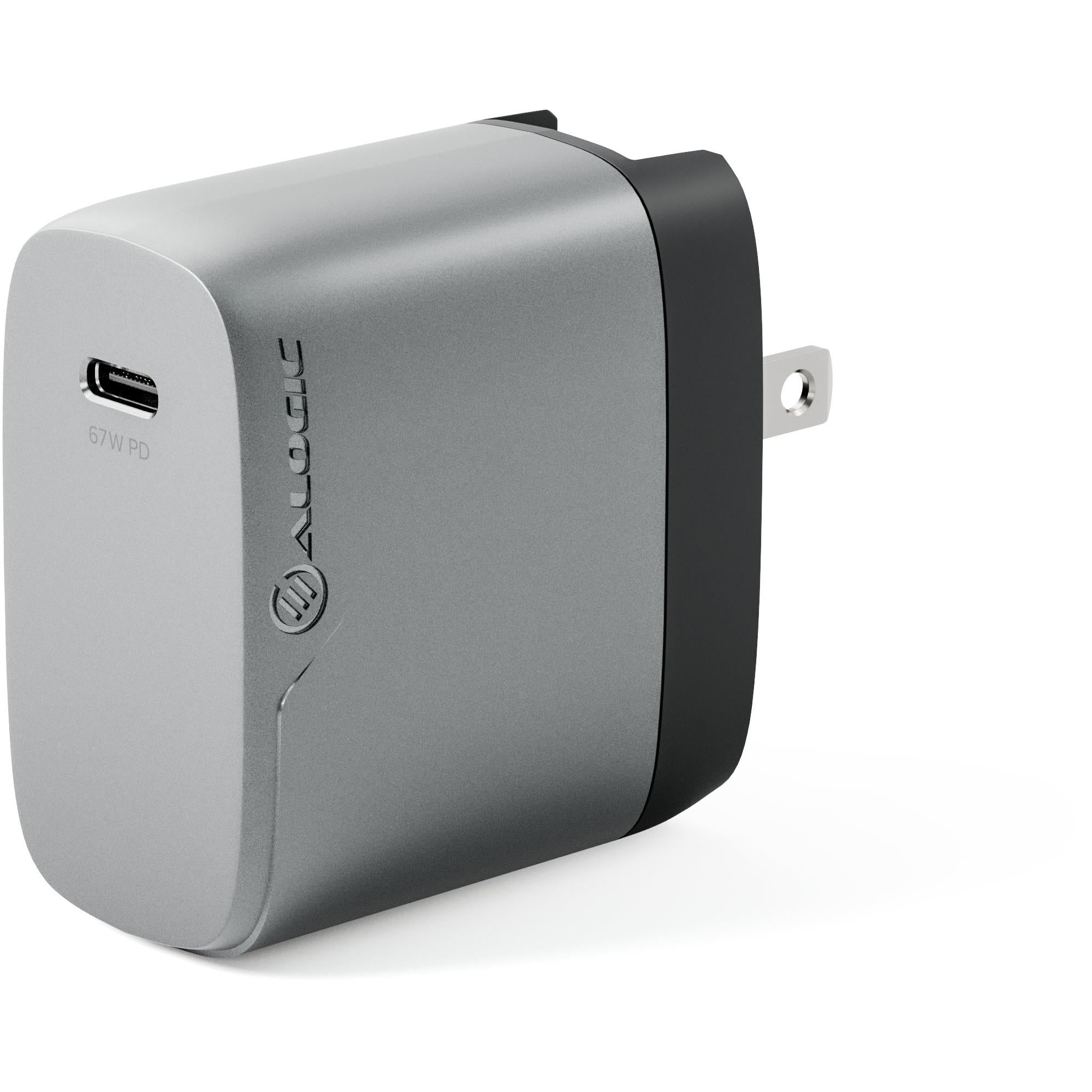 ALOGIC 67W GaN Fast Charger with Multi-Country Adapter - Compact Travel Charger for Laptop, Phone & Tablet (Space Grey) | Perfect for Business Trips, Vacations & International Travel