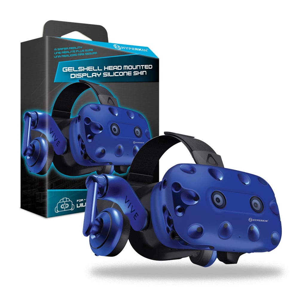 Hyperkin GelShell Silicone Skin Cover for HTC Vive Pro VR Headset - Gray & Blue - Protective Case for Gaming, Virtual Reality & Esports