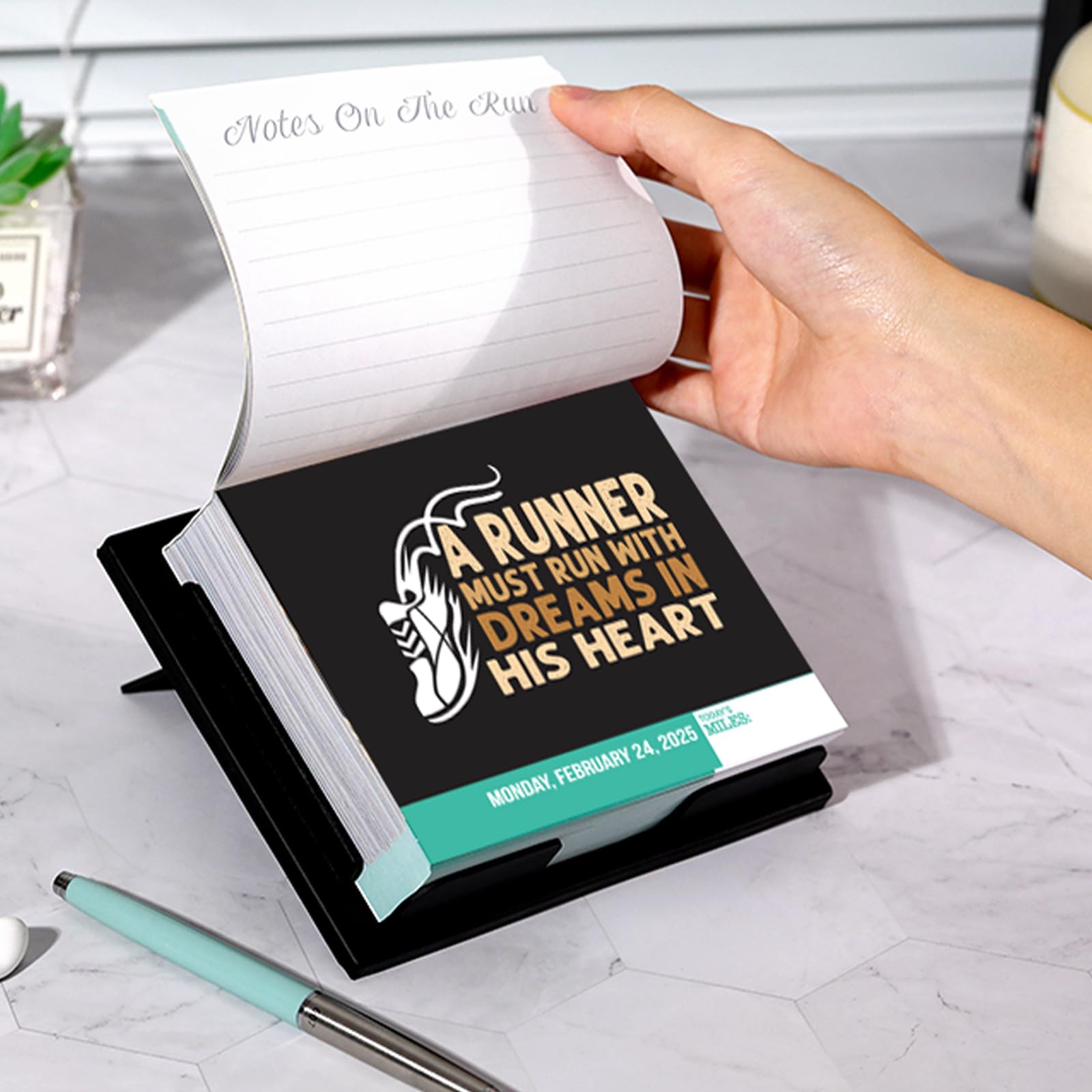 2025 Motivational Running Desk Calendar - 5×6 Inch Daily Planner with Inspirational Quotes for Runners | Jan-Dec 2025 | Perfect for Home Office, Gym Locker & Running Motivation