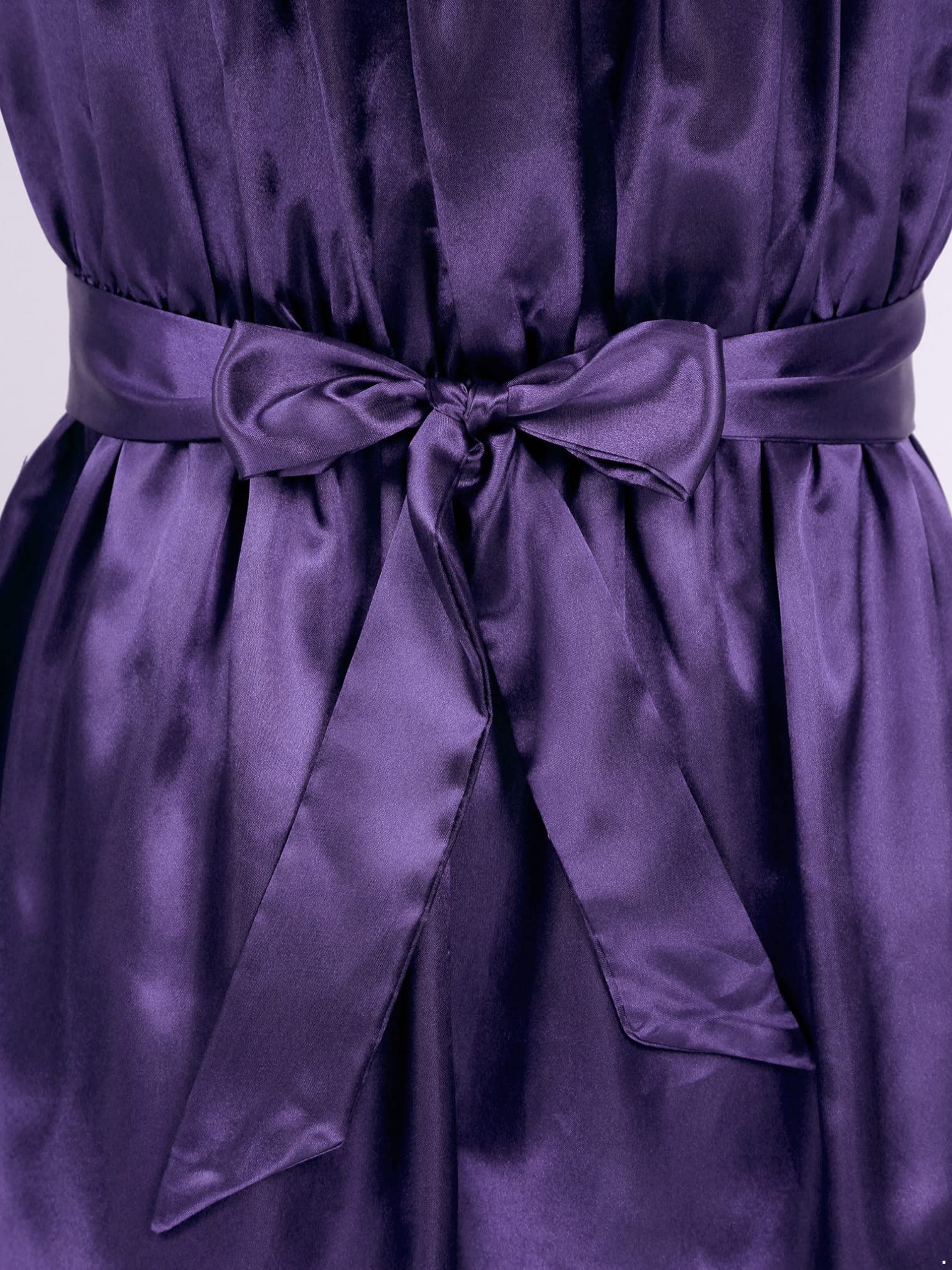 EasyForever Men's One Piece Silky Satin Lace Trim Ruffled Dress - Elegant Crossdressing Costume for Parties, Cosplay & Special Occasions