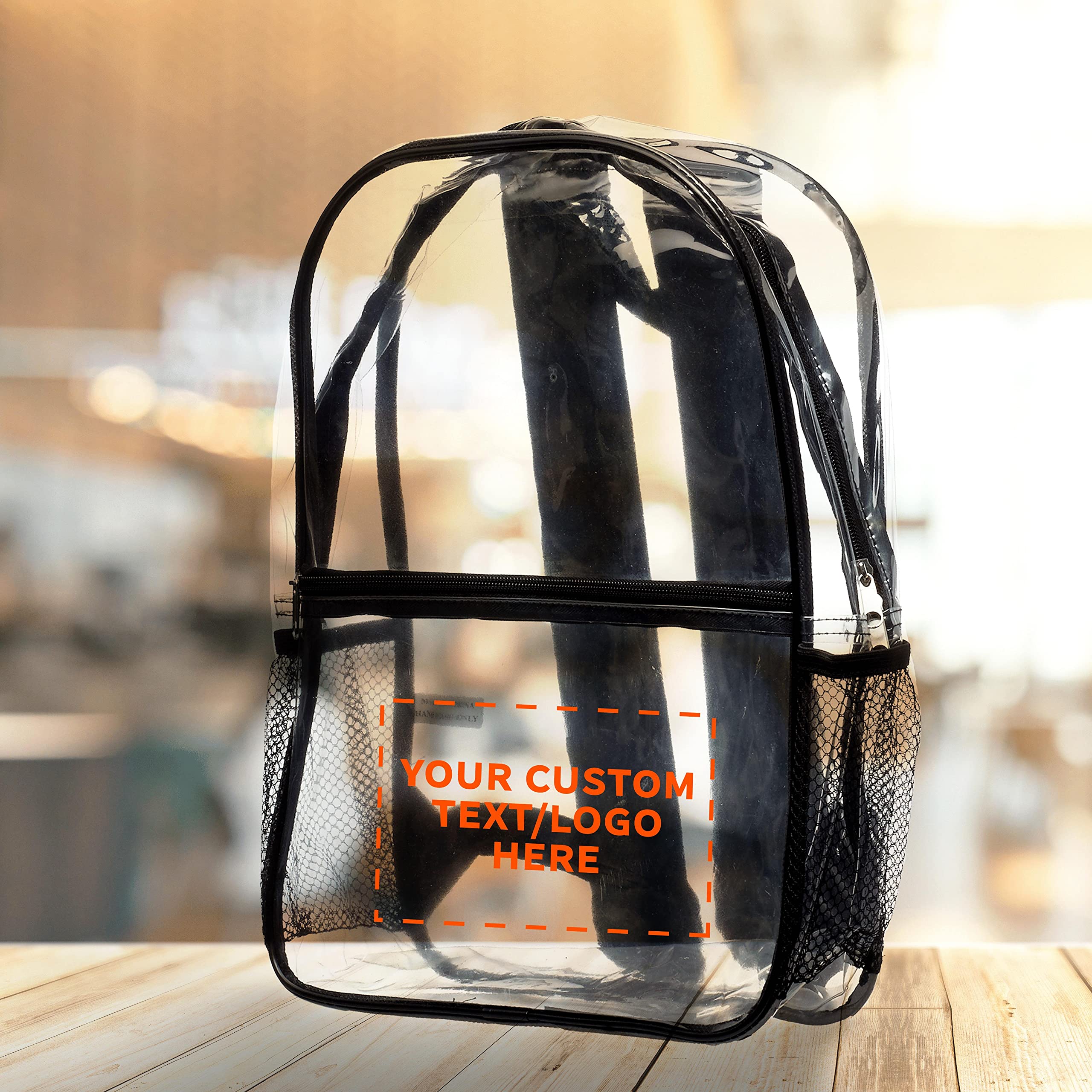 Custom Clear PVC Plastic Backpacks - Set of 12 Bulk Pack, Waterproof & Durable, Personalized Travel Backpacks for Outdoor Activities, School, Beach & Festival Essentials