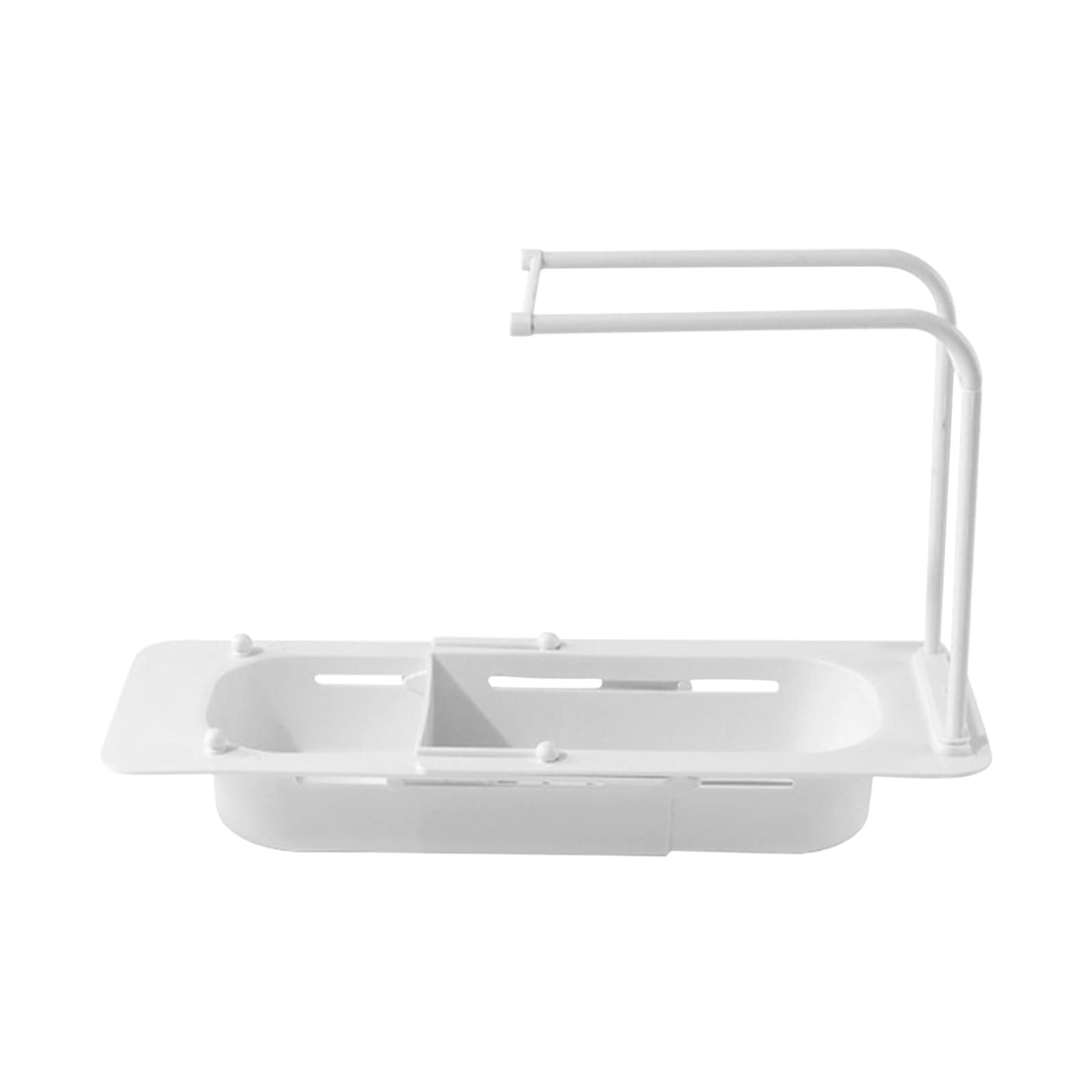 **Retractable Double-Layer Kitchen Sink Drain Rack – Hollow Dish Drying Basket & Rag Storage Organizer – Space-Saving Faucet Clip Shelf for Efficient Dishwashing & Kitchen Organization**    *(Perfect for Small Kitchens, Apartments, RVs & Tight Spaces – Keeps Sink Area Clean & Clutter-Free!)*