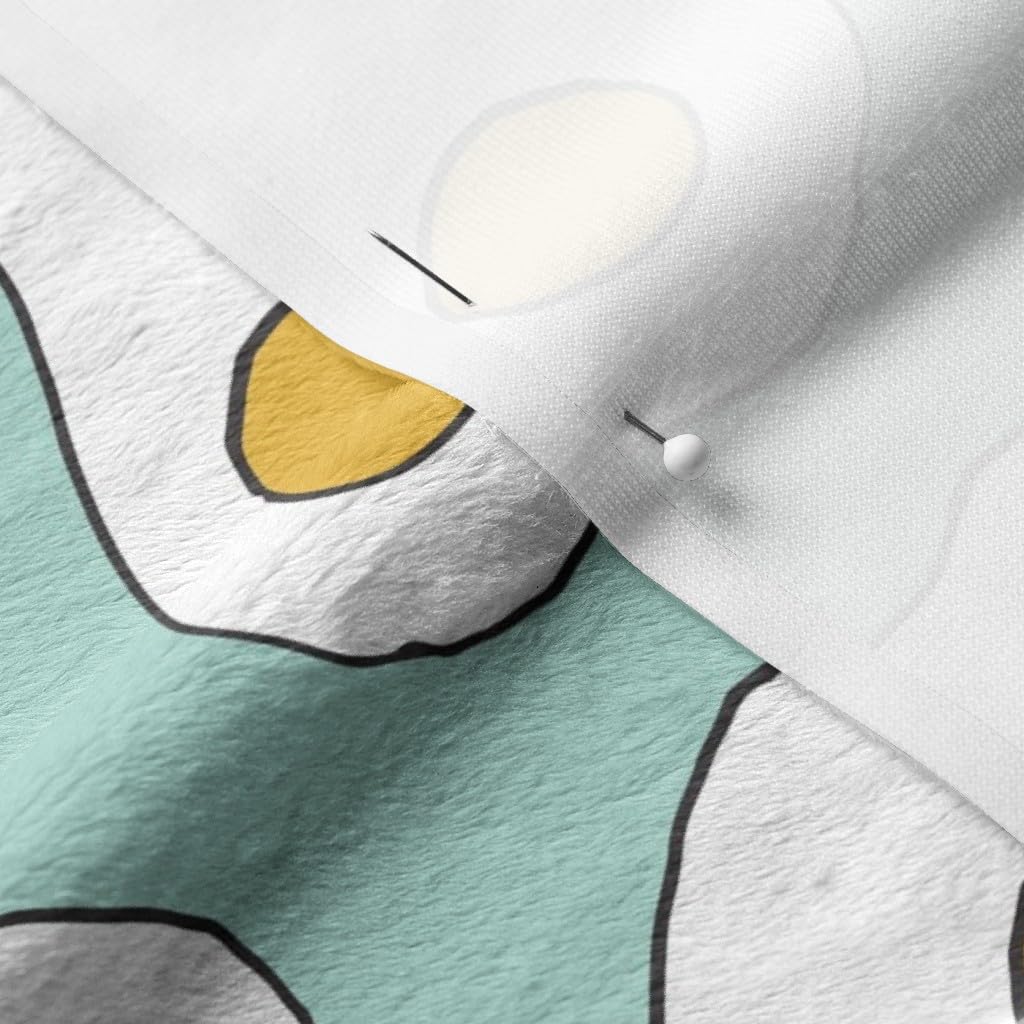 Eggs & Bacon Print Minky Fabric Fat Quarter - Soft Plush Fabric for Sewing Baby Blankets, Quilts & Backing - Breakfast Food Themed Fabric by Spoonflower - Perfect for DIY Projects, Nursery Decor & Cozy Home Textiles