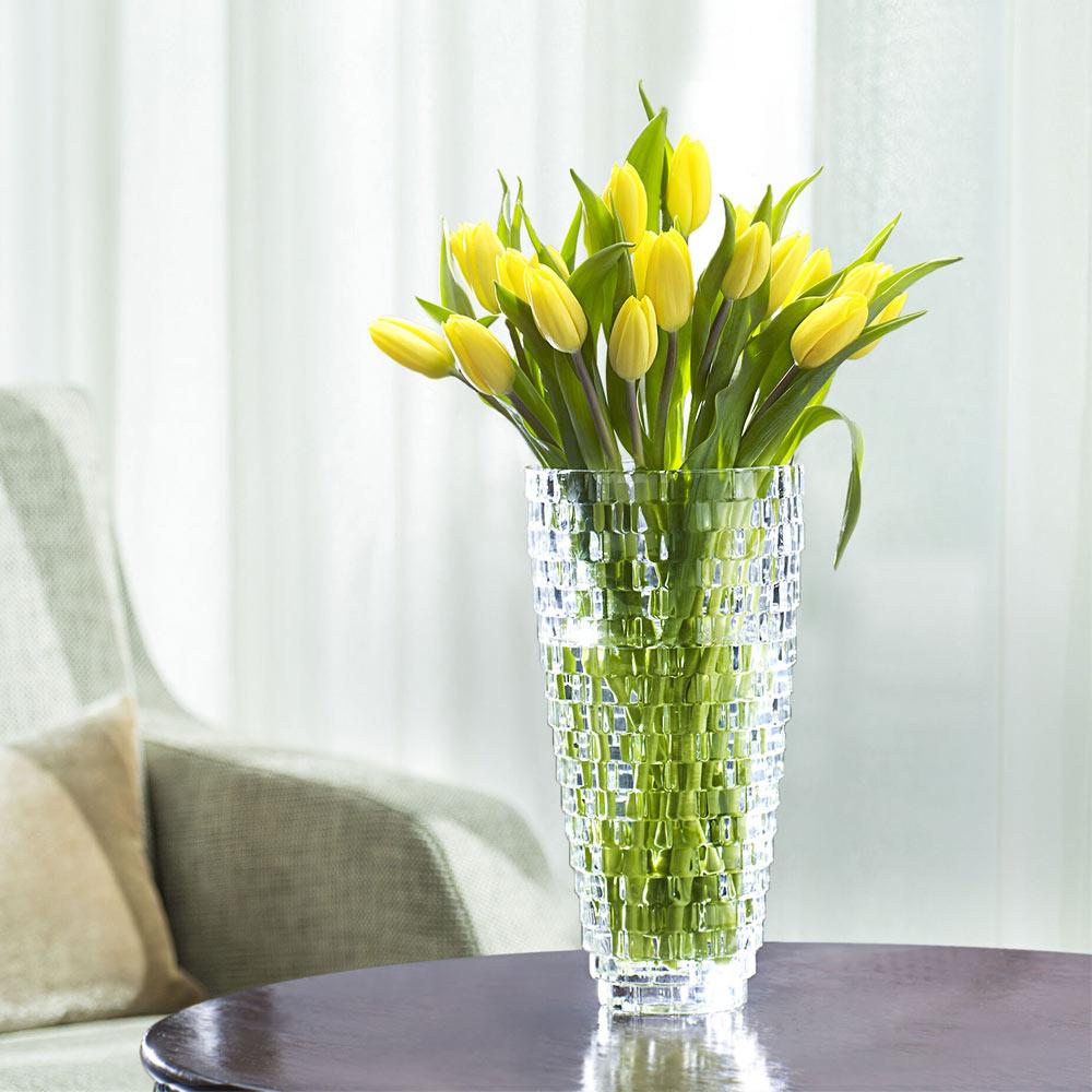 Elegant Palazzo Crystal Vase - Handcrafted Glass Flower Vase for Home Decor, Wedding Centerpieces & Luxury Gift Giving
