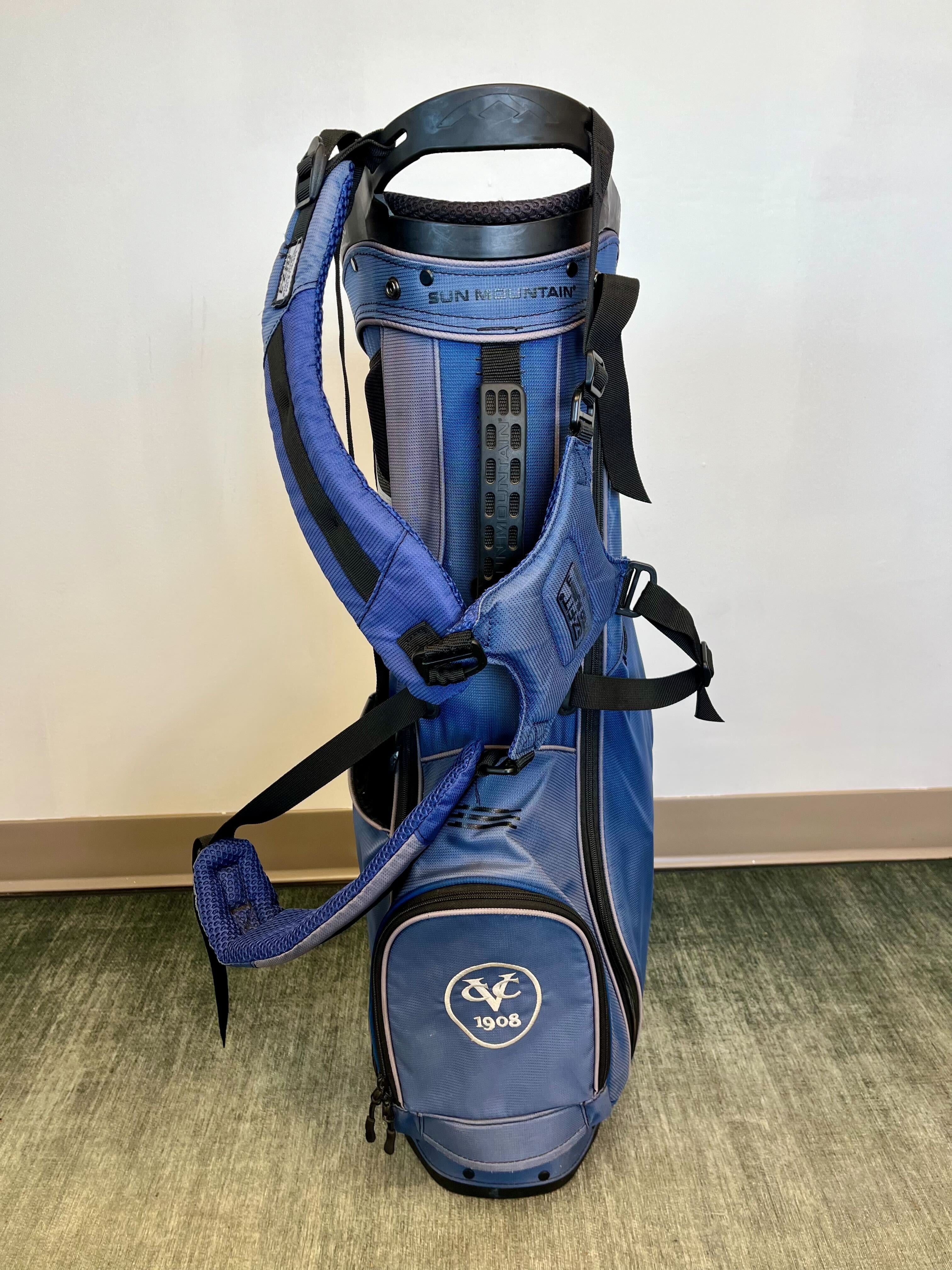 Sun Mountain CCV Logo Golf Carry Bag - Blue 3 Divider/4 Pocket with Adjustable Strap - Perfect for Golf Courses & Driving Range Practice
