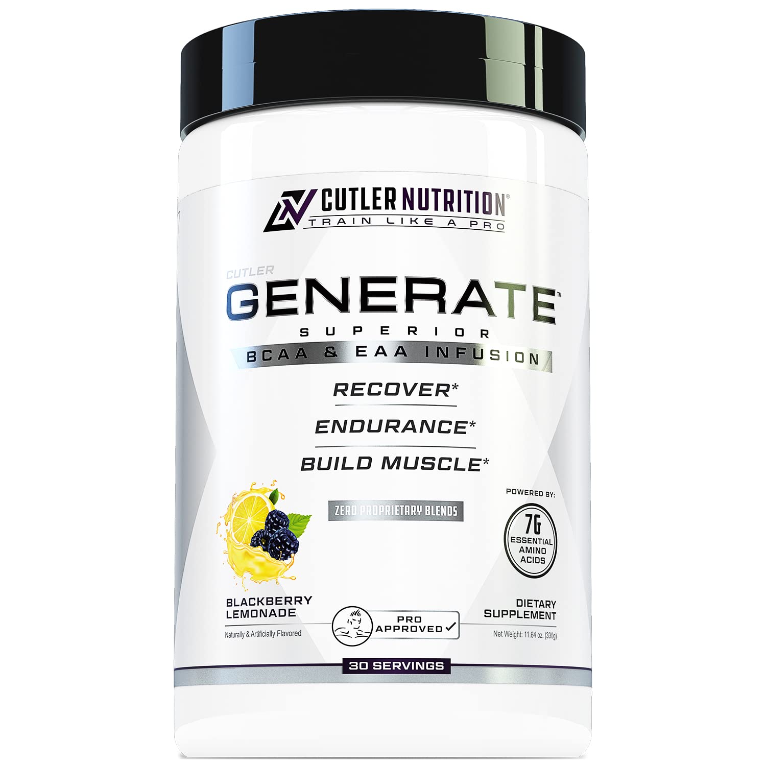 EAA and BCAA Powder - Post Workout Recovery Drink with 5g Branched Chain Amino Acids & 2g Essential Amino Acids | BlackBerry Lemonade Flavor, 30 Servings for Muscle Recovery & Athletic Performance