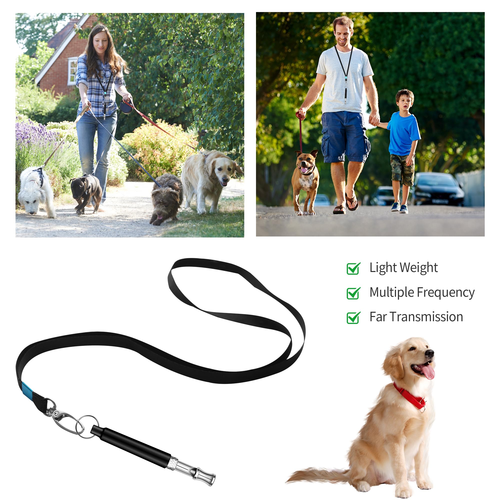 Adjustable Ultrasonic Silent Dog Whistle 2-Pack - Stop Barking & Train Dogs Effectively - Perfect for Neighbor Complaints & Professional Dog Training