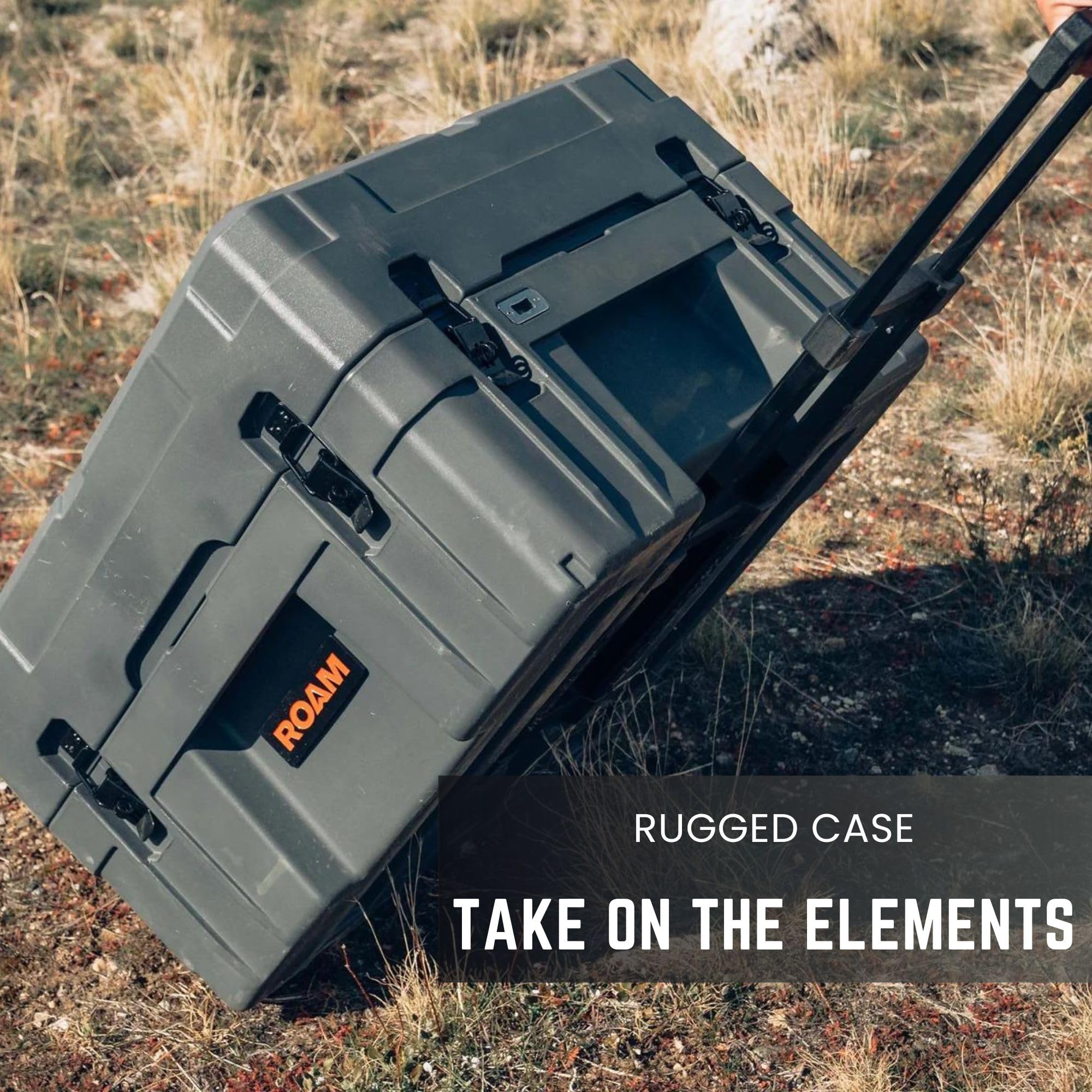 Roam Rolling Rugged Case - 132L Lockable LLDPE Shell Storage Box for Truck Bed, Rooftop Cargo & Camping Gear | Waterproof Overlanding Organizer for Outdoor Adventures, Road Trips & Off-Road Travel (Black)