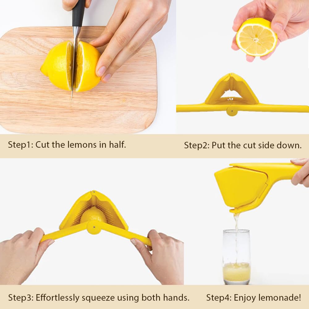 Handheld Citrus Juicer - Manual Lemon, Lime & Orange Squeezer with Space-Saving Foldable Design | Effortless Juice Presser for Fresh Lemonade, Cocktails & Cooking | Perfect for Bars, Kitchens & Outdoor Use