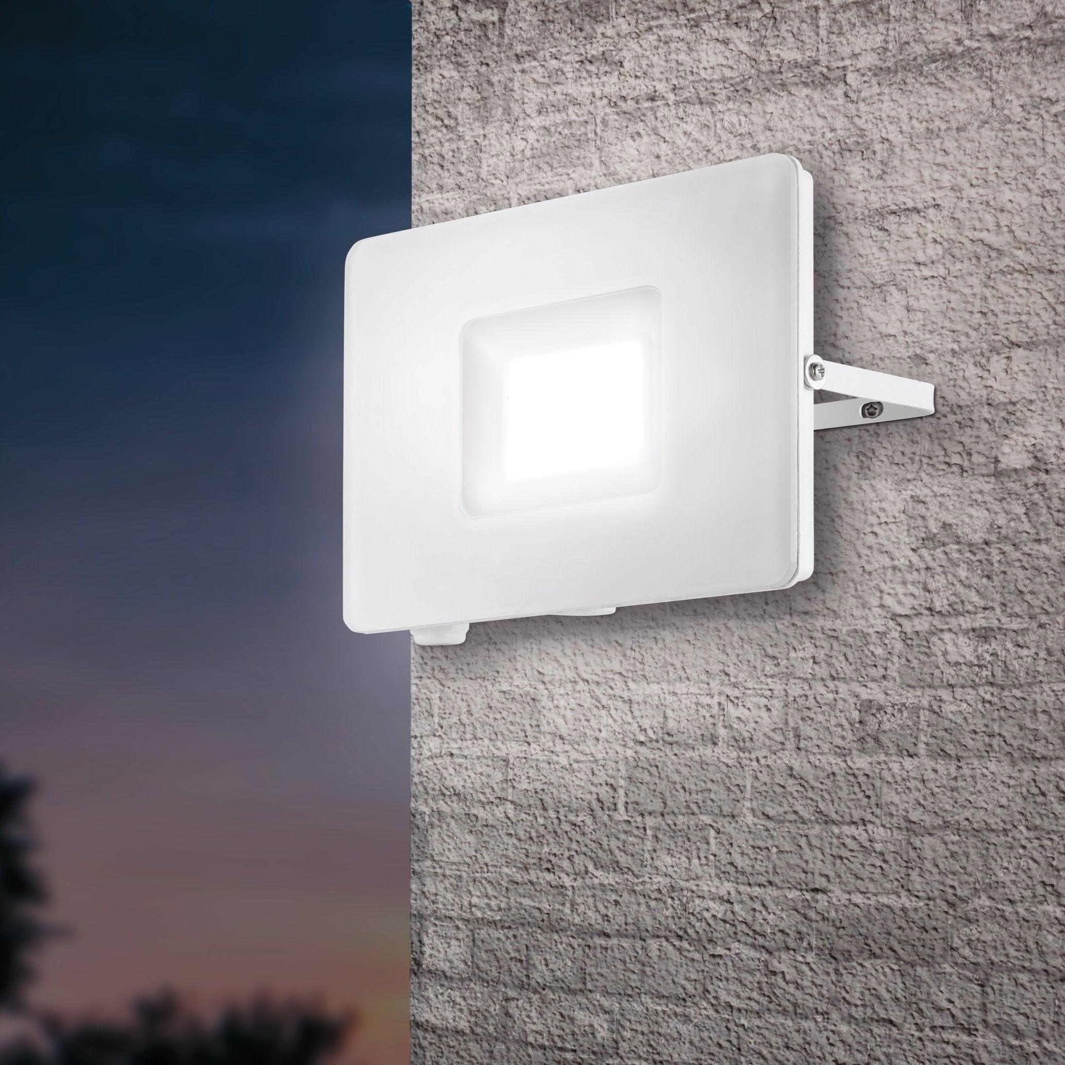 Eglo Faedo 3 IP65 White LED Outdoor Flood Light 53W - Waterproof Security Lighting for Garden, Patio, and Driveway
