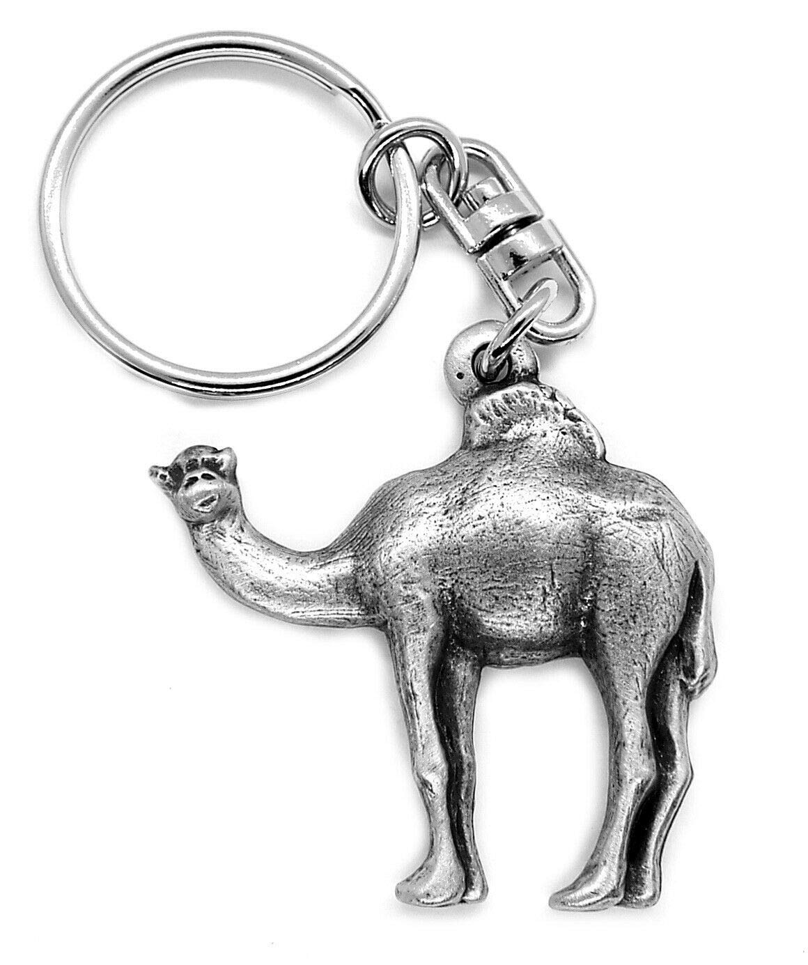 Fine Pewter Camel Keychain with Gift Pouch, Unique Gift for Travelers and Animal Lovers