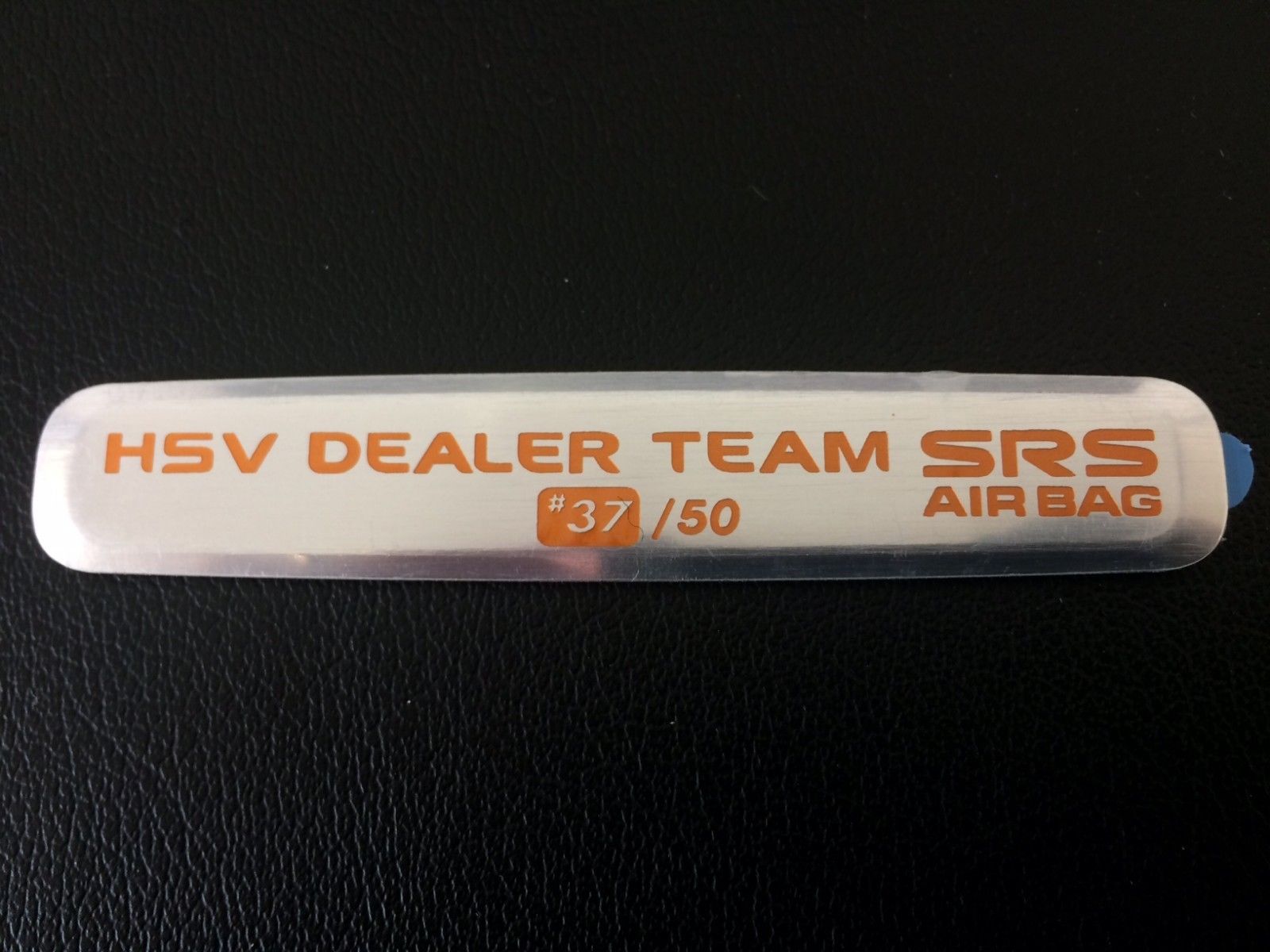 Genuine HSV Holden VZ HSV Dealer Team SRS Air Bag HSVDT Numbered Badge - Authentic Replacement Part for Holden VZ Models - Perfect for Car Restoration & Collector Displays