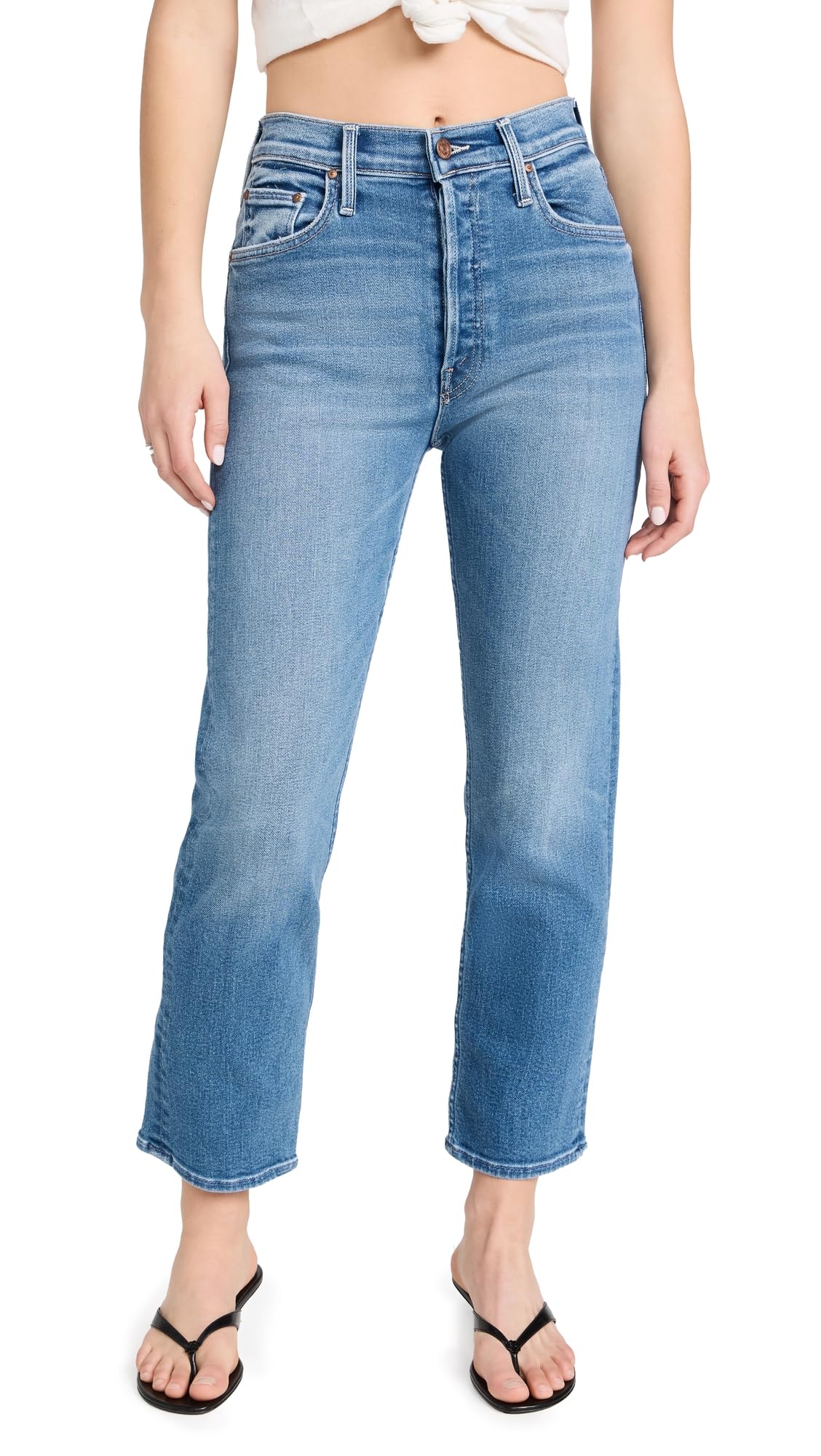 MOTHER Women's The Tomcat High Rise Skinny Jeans - Layover Blue Wash Size 33 | Stretch Denim for Comfort & Style | Perfect for Casual Outfits, Work & Night Out