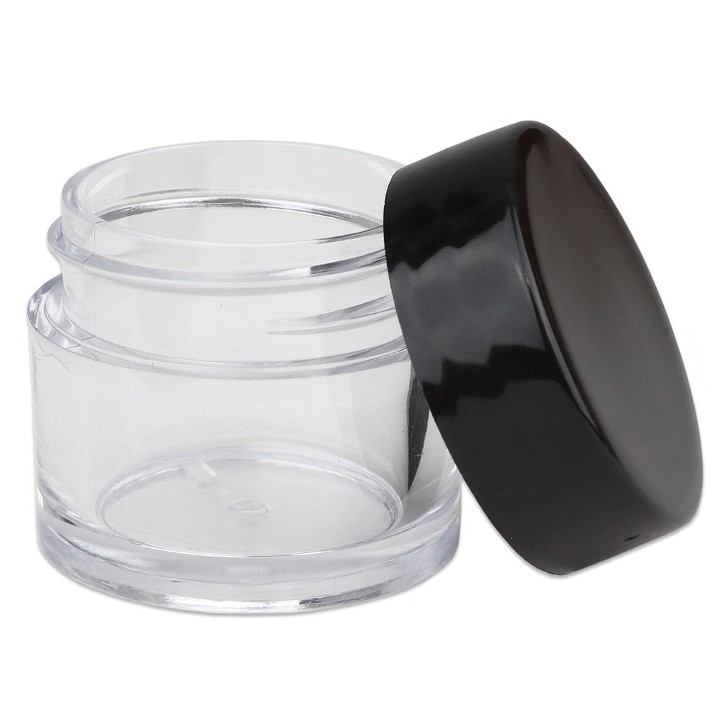 Beauticom 7g/7ml Thick Wall Clear Plastic Leak-Proof Jars with Black Lids - 1200pcs Bulk Pack for Cosmetics, Lip Balm, Lip Gloss, Creams & Lotions | Ideal for DIY Beauty Products, Travel Size Containers & Small Business Packaging