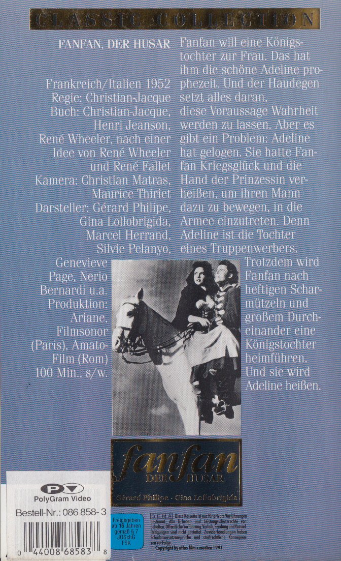 Fan-Fan the Tulip [VHS] - Classic Romantic Adventure Movie - Perfect for Vintage Film Collectors & French Cinema Lovers