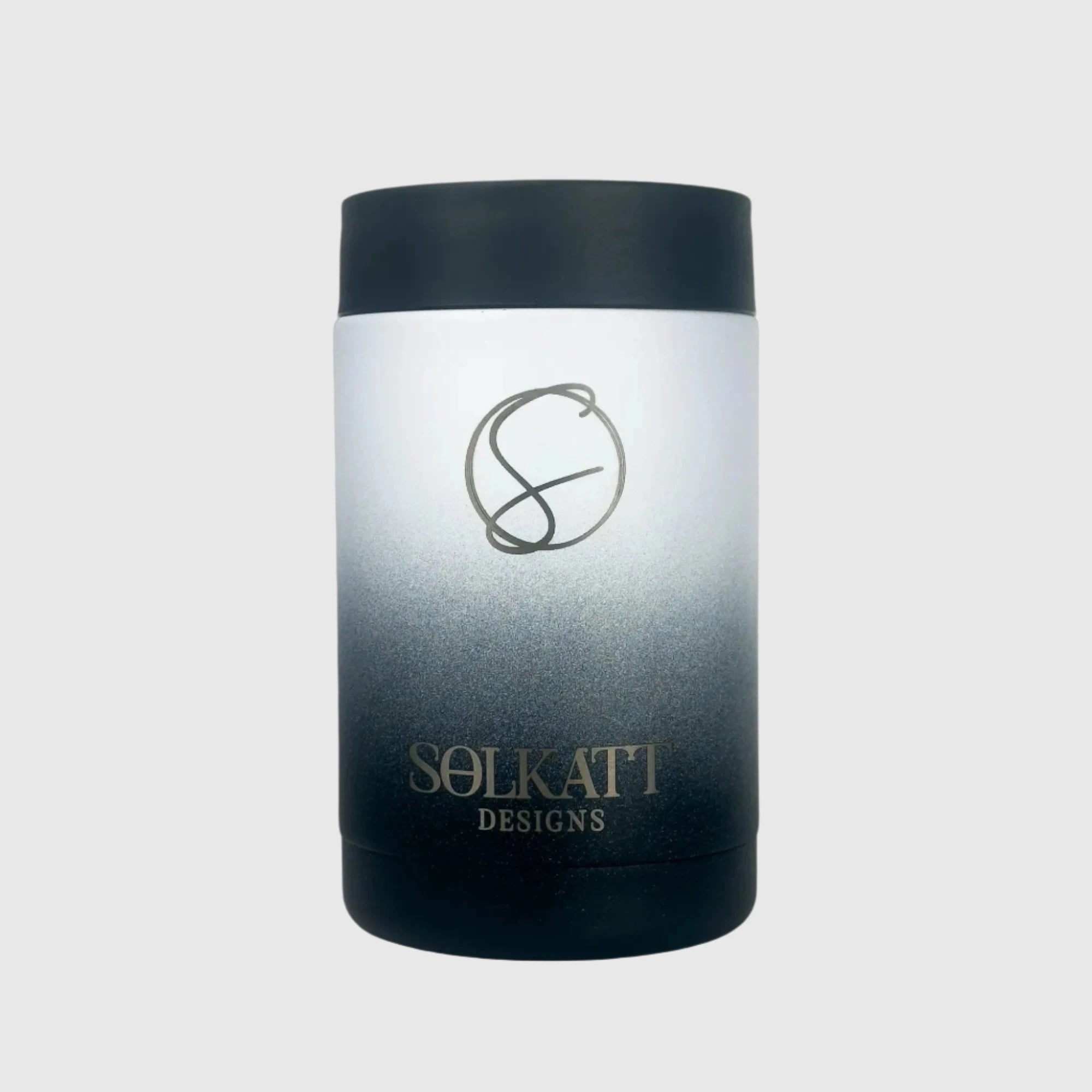 Midnight Black Stubby Cooler - Ombre Style Insulated Stainless Steel Beer Can Cooler for Camping, BBQ & Outdoor Parties
