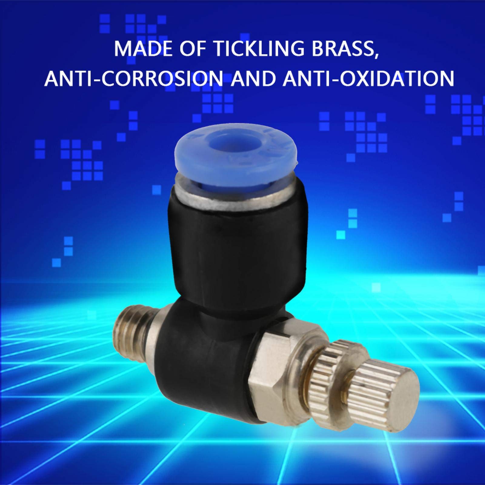20 Pcs M5 Thread Push to Connect Air Fittings - 4mm OD Quick Release Pneumatic Tube Tee Union for Air Compressor, HVAC, and Automation Systems