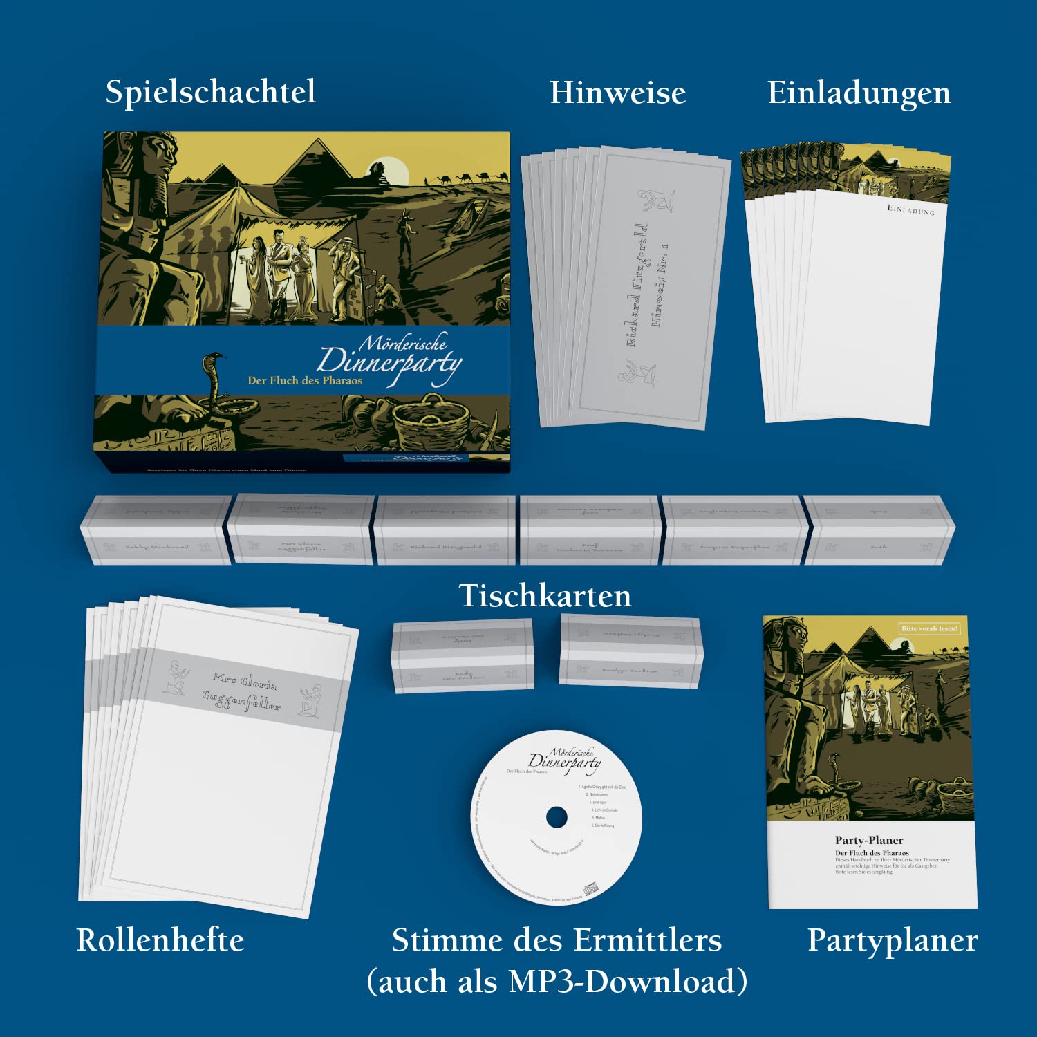 Murder Mystery Dinner Party Game - The Curse of the Pharaoh - Crime Solving Game for 6-8 Players | Exciting Adult Party Game | Perfect for Themed Nights & Social Gatherings