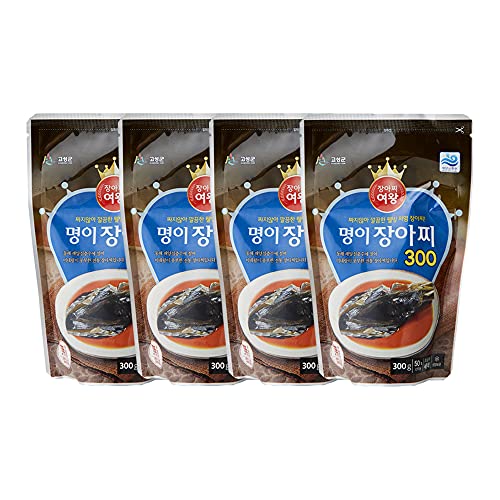 Organic Myongyi Garlic Leaf Korean Side Dishes 300g (Pack of 4) - Authentic Jangahzzi Queen Banchan for BBQ, Bibimbap & Korean Food Lovers