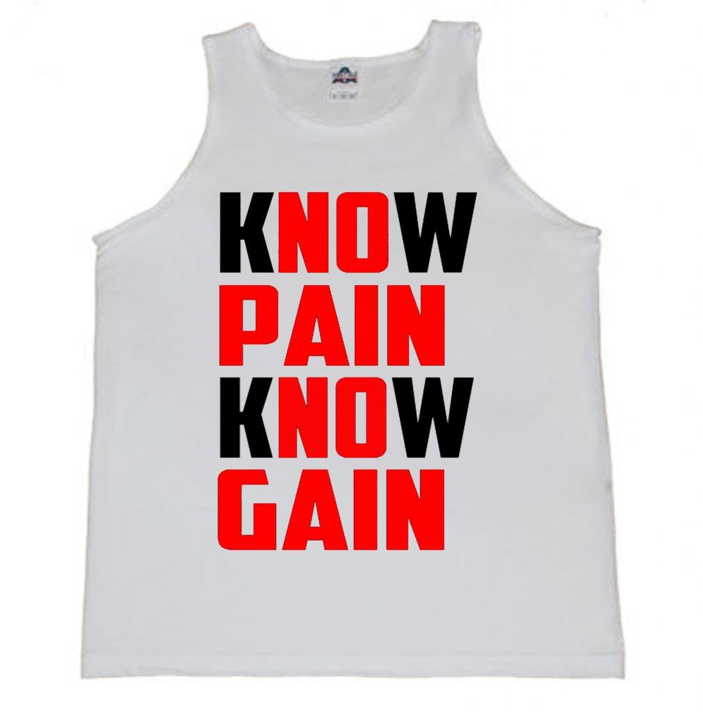 FTD Apparel Men's No Pain No Gain Motivational Workout Tank Top - Gym, Running & Fitness Training