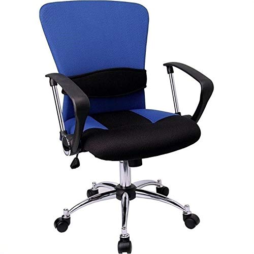 Scranton & Co Blue Mid-Back Mesh Office Chair - Ergonomic Computer Desk Chair for Home & Office Workspaces