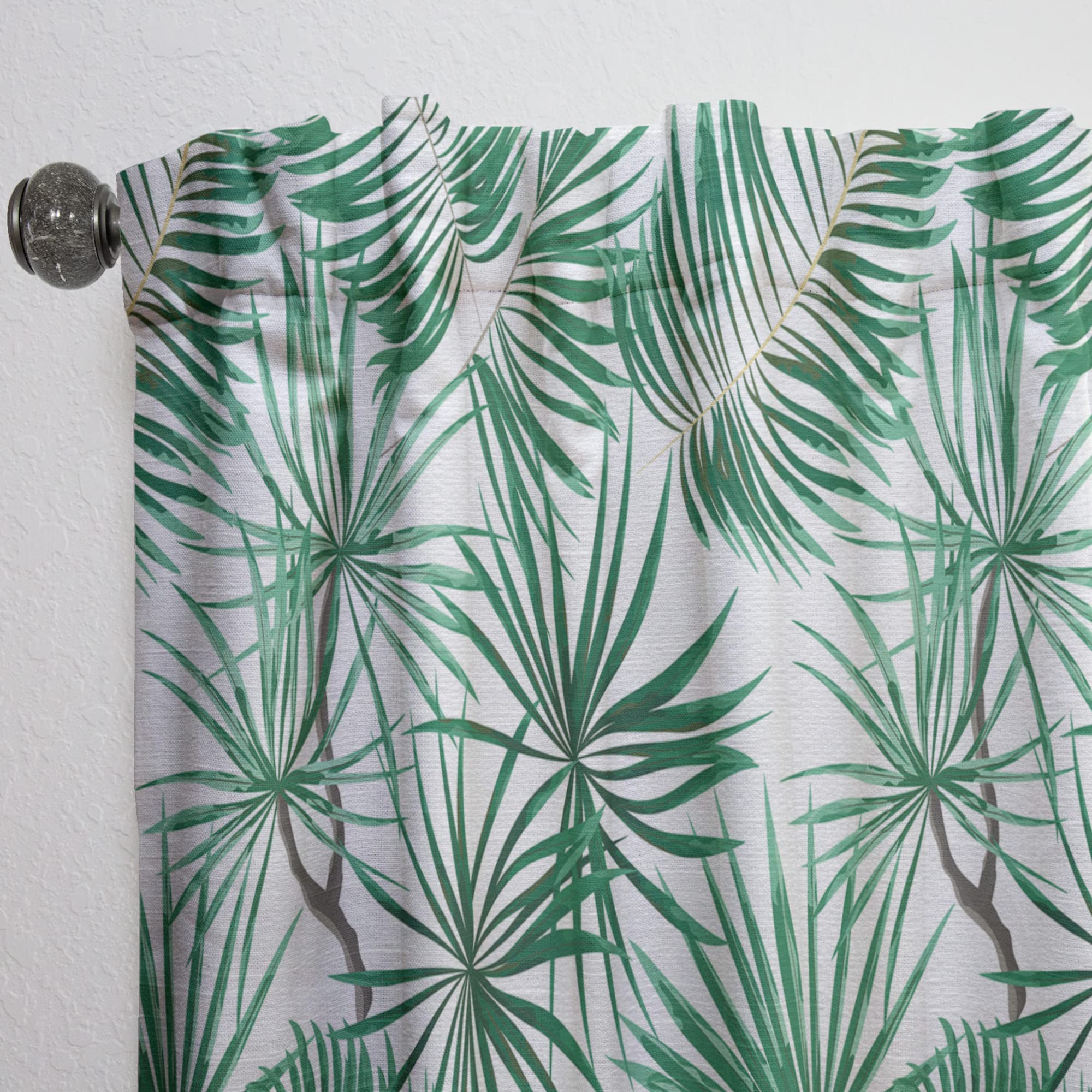 DesignQ Thermal Insulated Curtains - Bright Green Tropical Leaves Pattern - 52x95 Inch Single Panel for Bedroom & Living Room - Blackout Drapes for Privacy, Sun Protection & Energy Efficiency