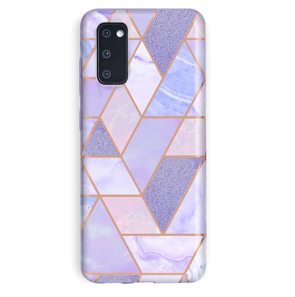 Geometric Marble Phone Case for Samsung Galaxy - Stylish Protective Cover with Unique Purple Design - Perfect for Everyday Use, Work, and Travel