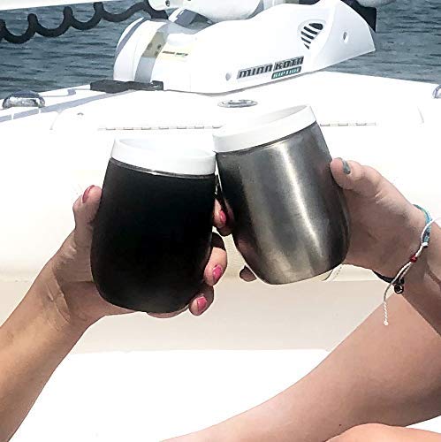 CeramiSteel 9oz Ceramic Wine Tumbler with Insulated Stainless Steel - Matte Black Finish, Durable Ceramic Rim & Inner Coating | Perfect for Red Wine, White Wine & Cocktails at Home, Parties or Outdoor Events
