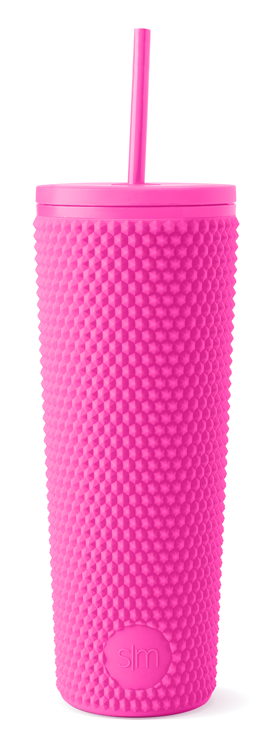 Textured Plastic Classic Tumbler with Straw Lid - 20oz Insulated Travel Mug for Coffee, Tea & Cold Drinks - Perfect for Office, Gym & Outdoor Activities