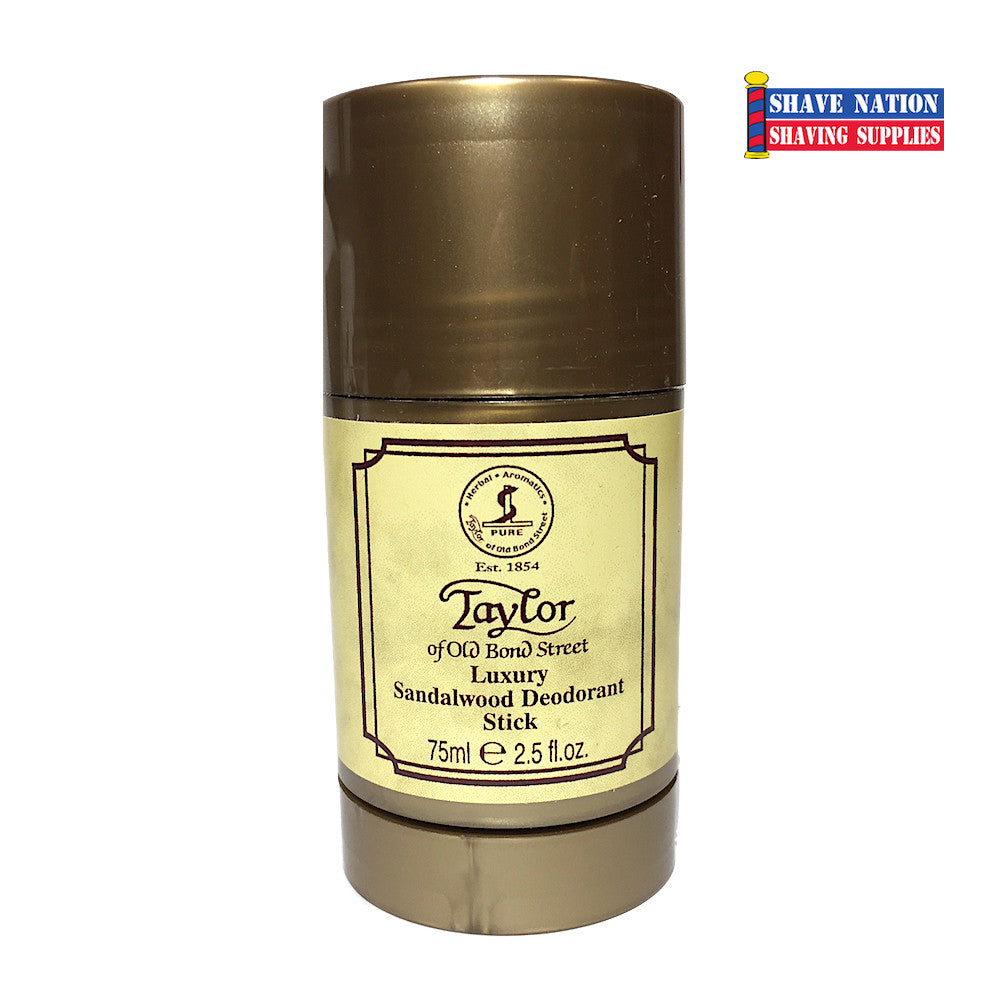 Taylor of Old Bond Street Luxury Sandalwood Deodorant Stick for Men - Natural & Long-Lasting Protection - Ideal for Travel, Work & Gym