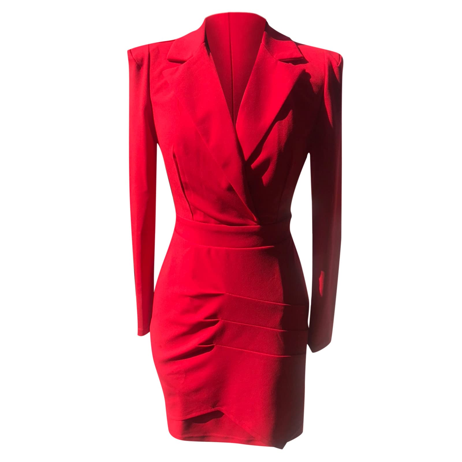 Sexy Bodycon Mini Dress for Women - Long Sleeve Ribbed Pencil Dress with Zipper, Solid Color Sheath Jumper for Night Out, Party & Date Night