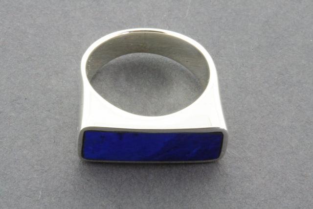 Sterling Silver Flat Lapis Ring for Women - Elegant Minimalist Jewelry for Everyday Wear, Gifts & Special Occasions