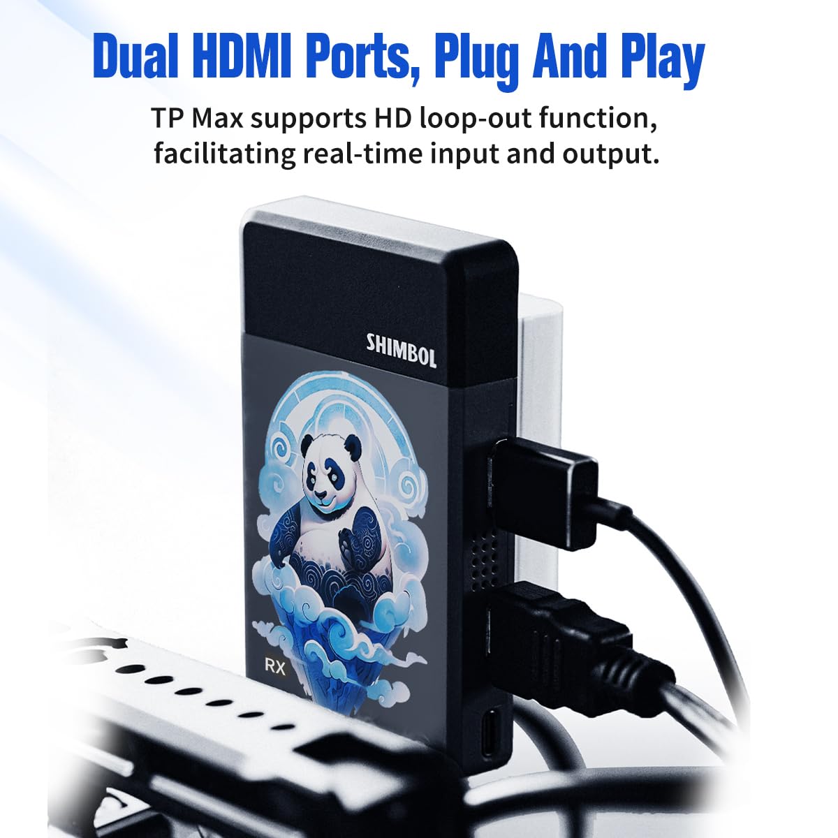 TP Max Wireless HDMI Transmitter and Receiver - 5GHz 1000ft Range, 1080P HD with 0.07s Low Latency, Dual HDMI Ports, Aluminum Alloy Shell & Fanless Design - Perfect for Home Theater, Gaming & Live Streaming