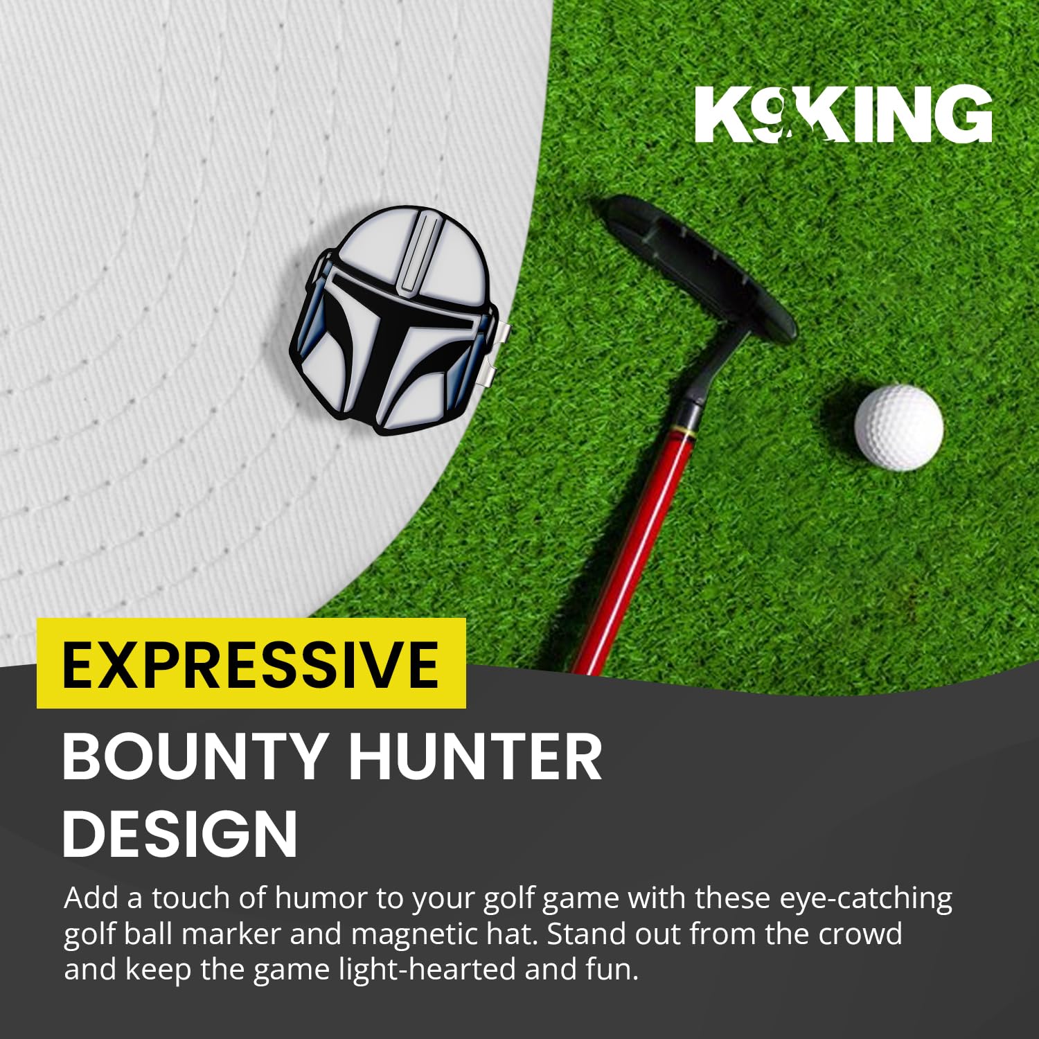K9King Premium Magnetic Golf Ball Marker with Hat Clip - 1.25” x 2mm Enamel Golf Accessory - Perfect for Personalizing Your Game & Unique Golf Gifts - Ideal for Tournaments, Practice Rounds & Golf Enthusiasts