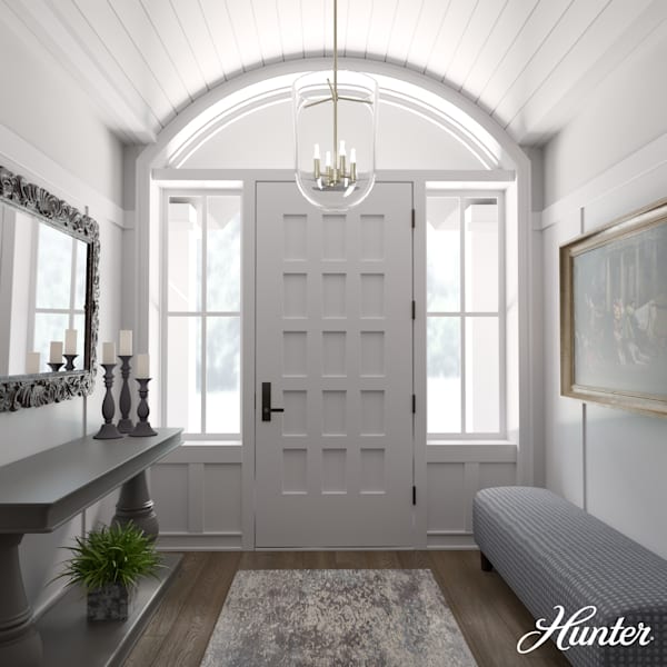 Hunter Sacha 4-Light Pendant Lighting Fixture in Alturas Gold - Modern Chandelier for Dining Room, Kitchen Island & Entryway Lighting