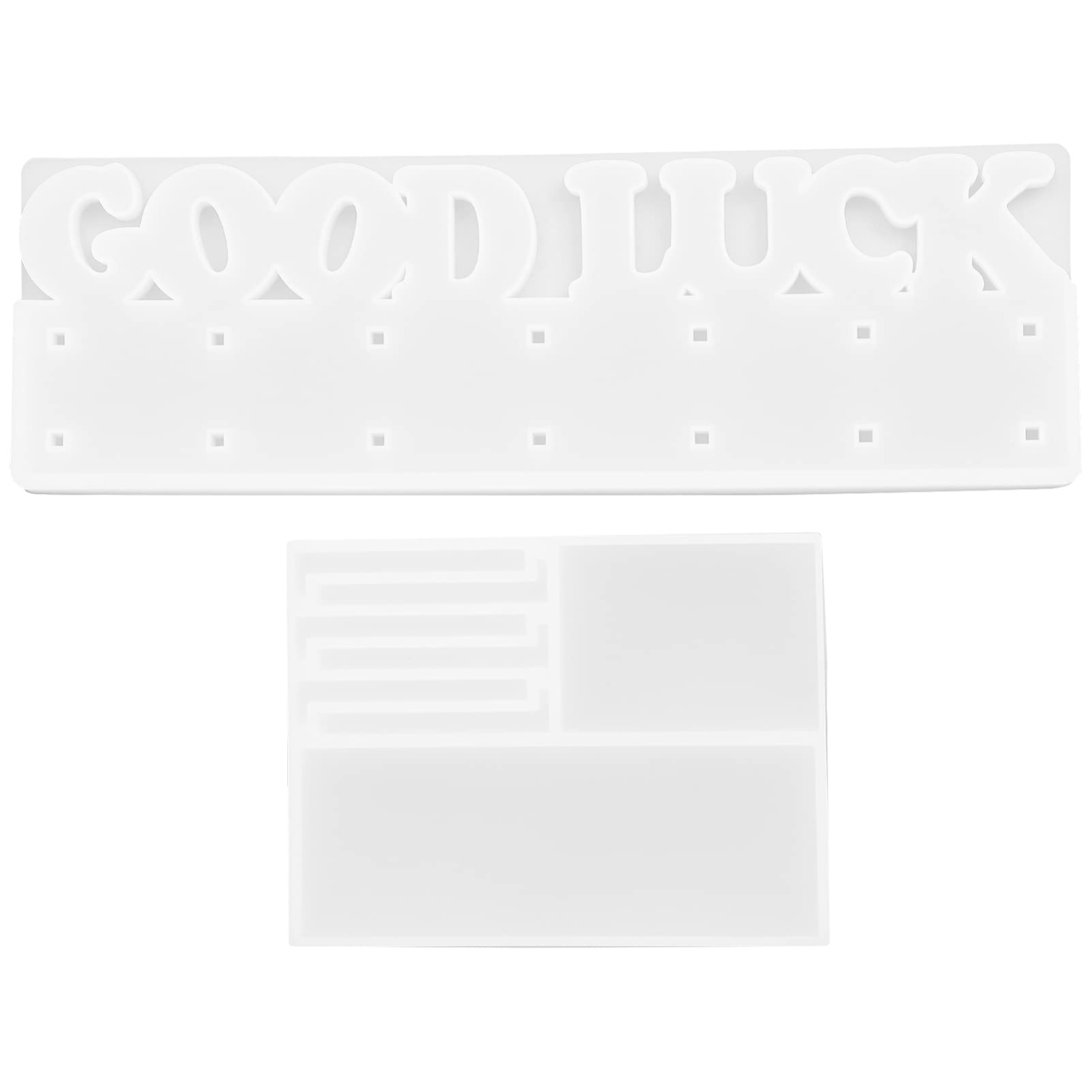 EXCEART 2-Pack Epoxy Resin Molds for DIY Coat Rack & Key Holder - Silicone Clothes Shelf & Lucky Word Sign Molds for Wall Hook Hanger Making - Perfect for Home Decor, Craft Projects, and Gift Ideas