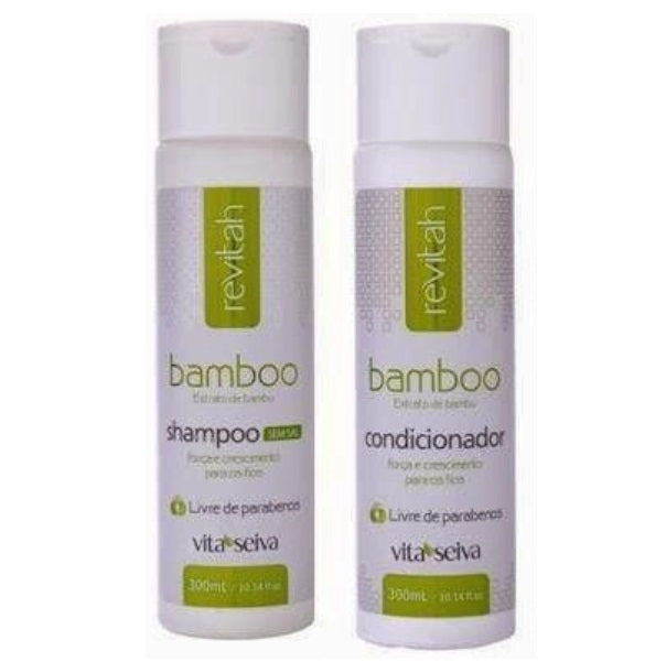 Bamboo Revitalizing Strengthening & Nourishing Hair Treatment Kit - 2 x 300ml with Vita Seiva - For Damaged, Dry & Frizzy Hair - Salon-Quality At-Home Care