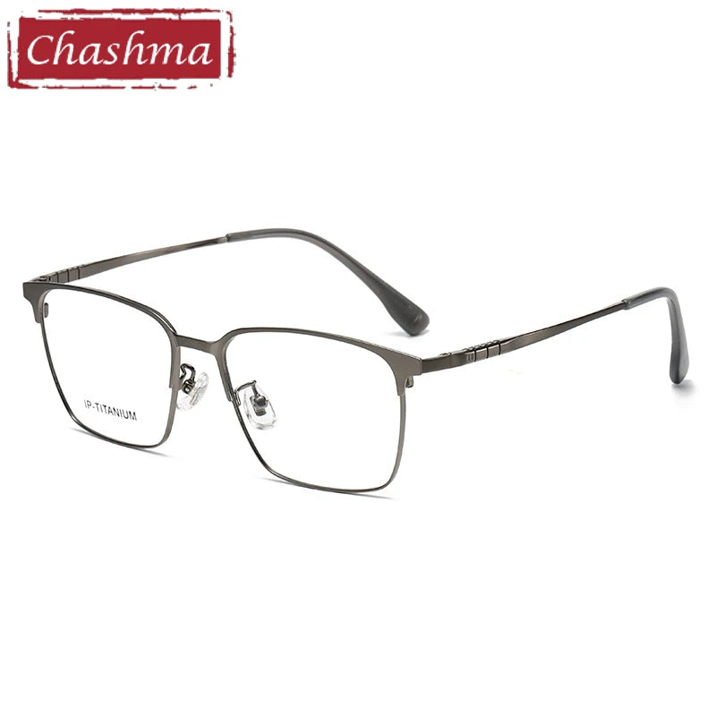 Men's Titanium Square Full Rim Eyeglasses Frame 98601 - Lightweight & Durable for Office, Reading & Daily Wear