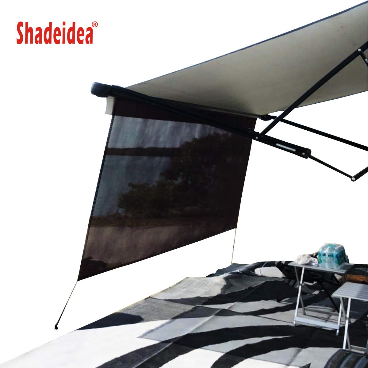RV Sun Shade Screen for Awning - 9' X 12' 5'' Brown Mesh Sunshade for Motorhome & Camping Trailer - UV Protection Canopy with 3 Year Warranty | Perfect for Outdoor Camping, Beach Trips & Summer Travel