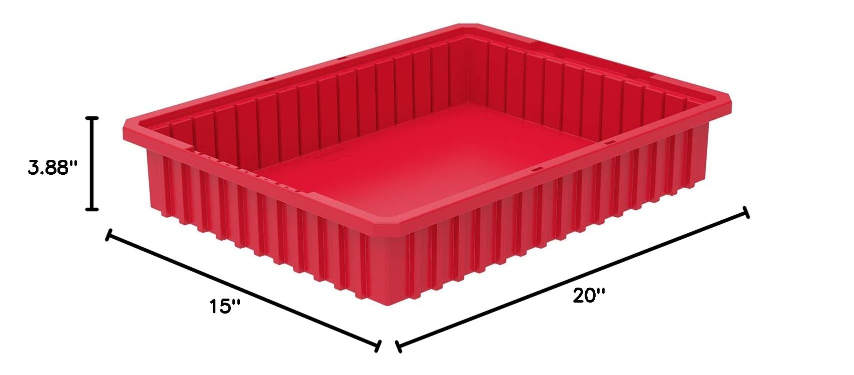 Akro-Mils 33224 Stackable Plastic Storage Bins with Dividers - 6 Pack Red Modular Organizer Boxes (22.4