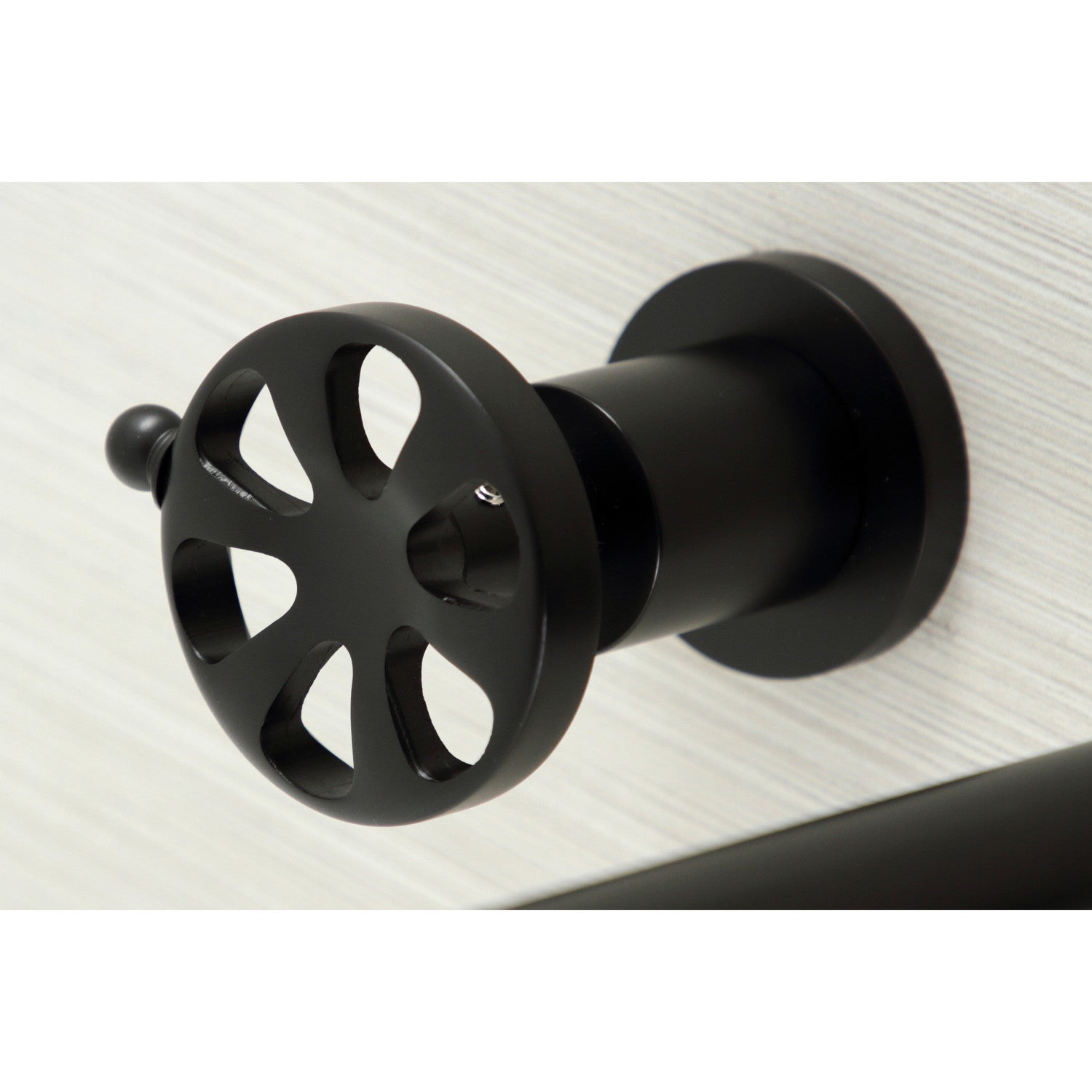 Belknap KS8050RX Matte Black Wall Mount Roman Tub Faucet - Two Handle 3 Hole Bathroom Faucet for Freestanding Tubs | Perfect for Spa, Master Bathroom & Luxury Home Decor