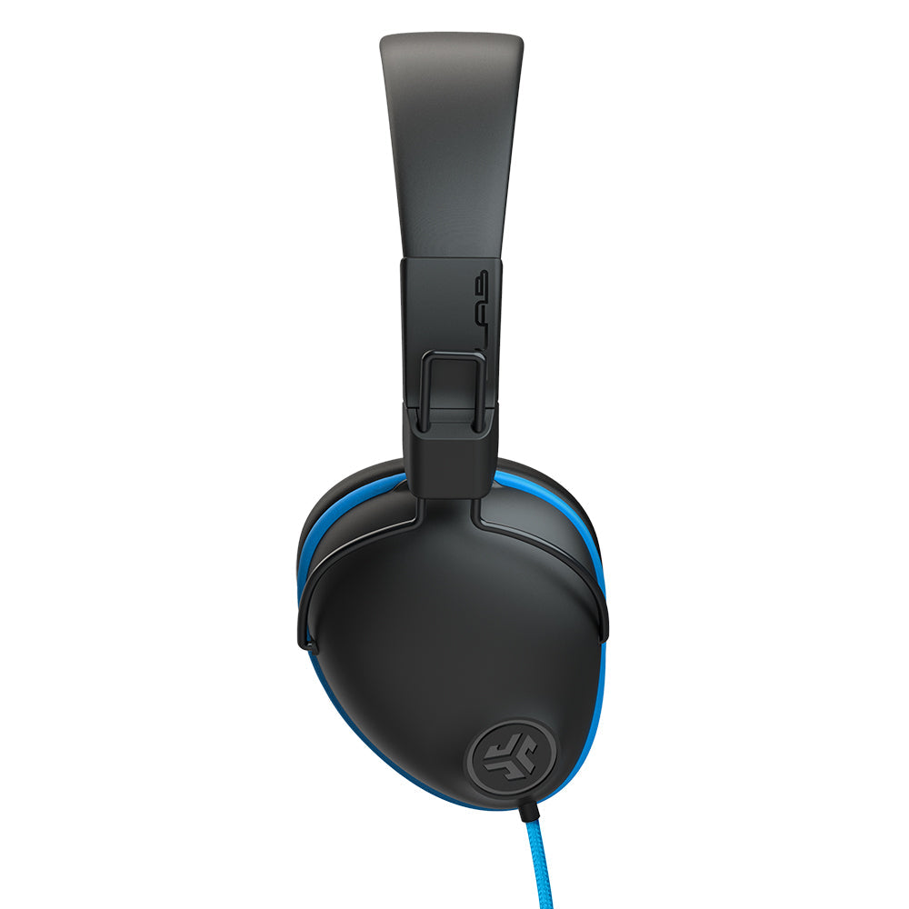 JBuddies Pro Wired Over-Ear Headphones for Kids - Volume Limited Safe Listening (Blue) - Perfect for School, Travel & Online Learning