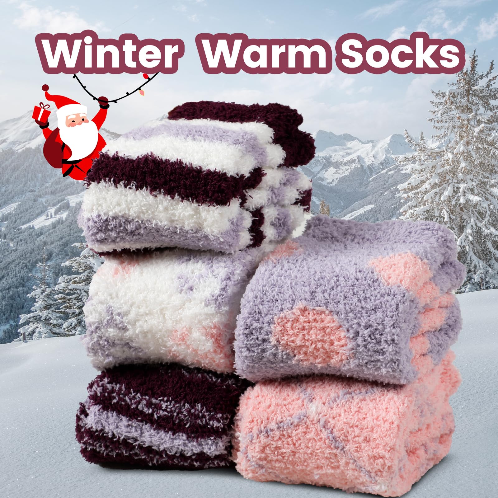 **Passionbility Women's Fuzzy Slipper Socks - Ultra Soft Coral Fleece Winter Warm Socks for Cozy Home & Lounge Wear**