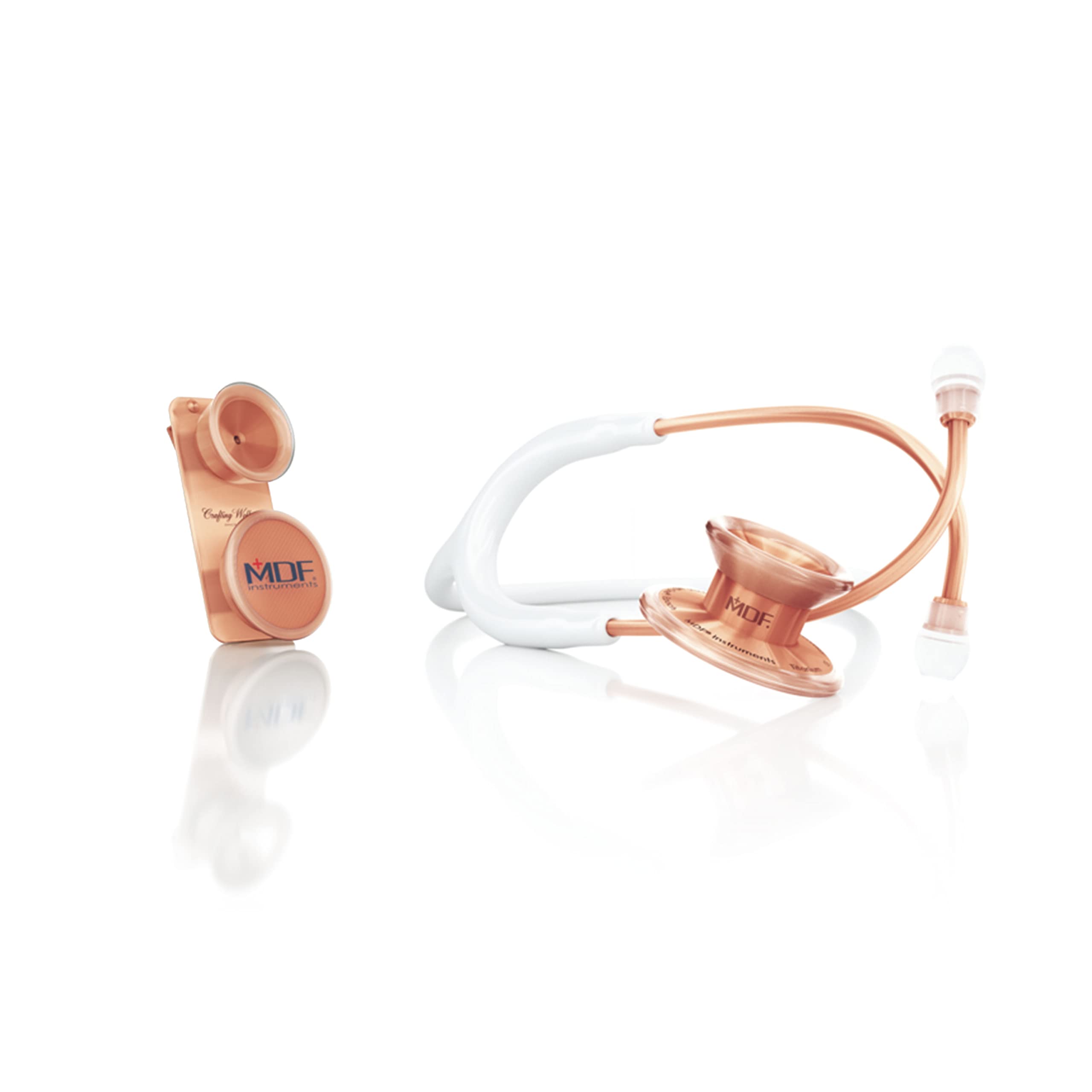 Premium MDF Instruments Rosegold MD One Epoch Lightweight Titanium Stethoscope with Pediatric Attachment & Clip - Ideal for Doctors, Nurses, Medical Students & Healthcare Professionals in Hospitals, Clinics & Home Use