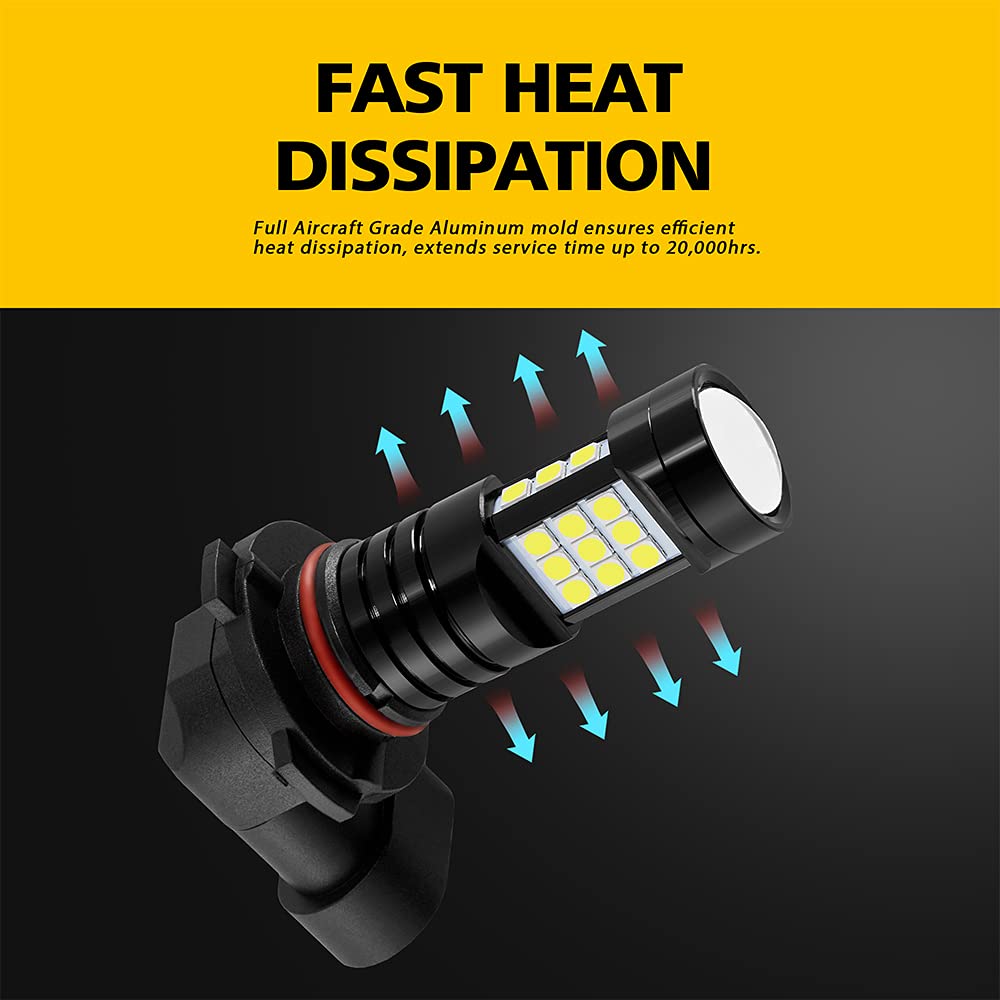 AUXLIGHT 9006 LED Fog Light Bulbs - 2400 Lumens Super Bright HB4 9006LL 9006XS Replacement - 6000K Xenon White - Perfect for Cars & Trucks - Enhanced Visibility in Fog, Rain & Night Driving
